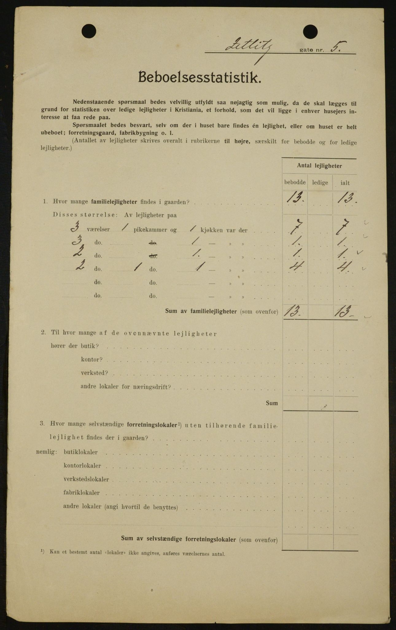 OBA, Municipal Census 1909 for Kristiania, 1909, p. 116873