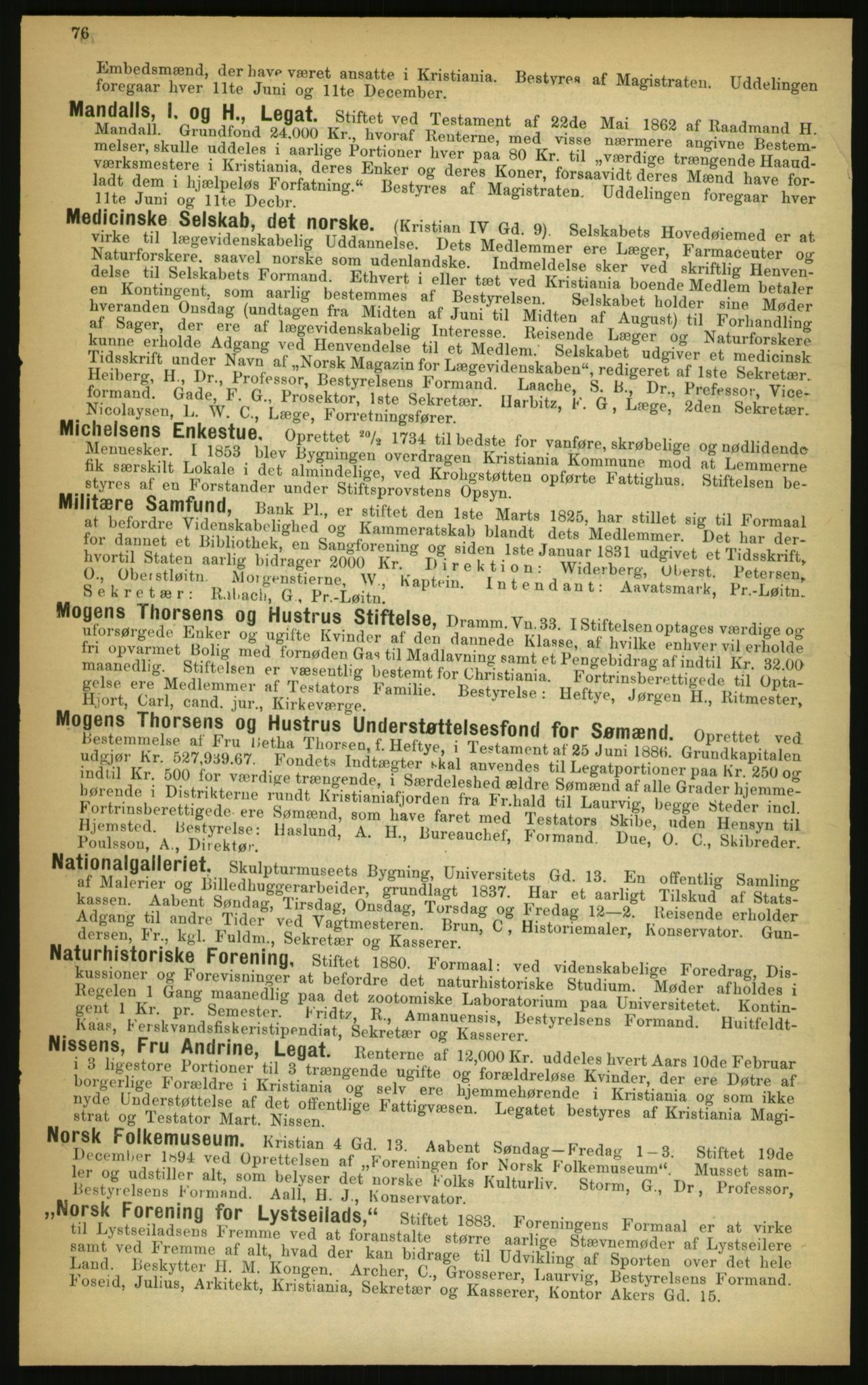 Kristiania/Oslo adressebok, PUBL/-, 1897, p. 76