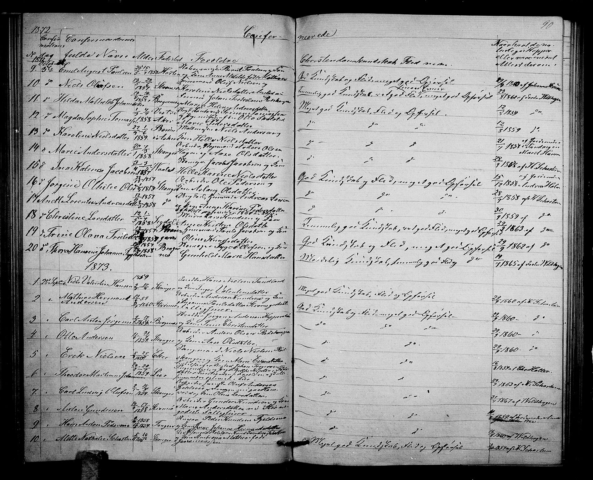 Strømsgodset kirkebøker, SAKO/A-324/G/Ga/L0001: Parish register (copy) no. 1, 1860-1884, p. 90