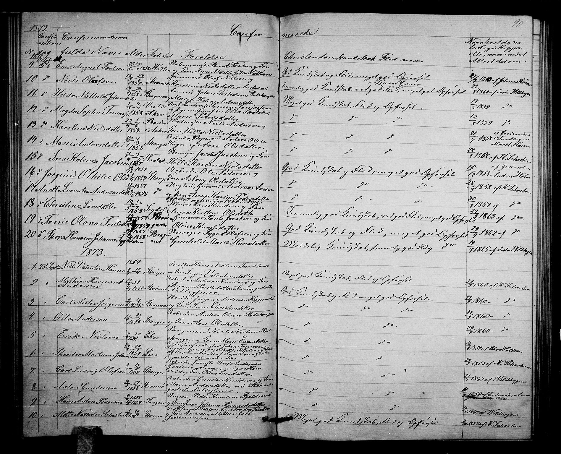 Strømsgodset kirkebøker, AV/SAKO-A-324/G/Ga/L0001: Parish register (copy) no. 1, 1860-1884, p. 90