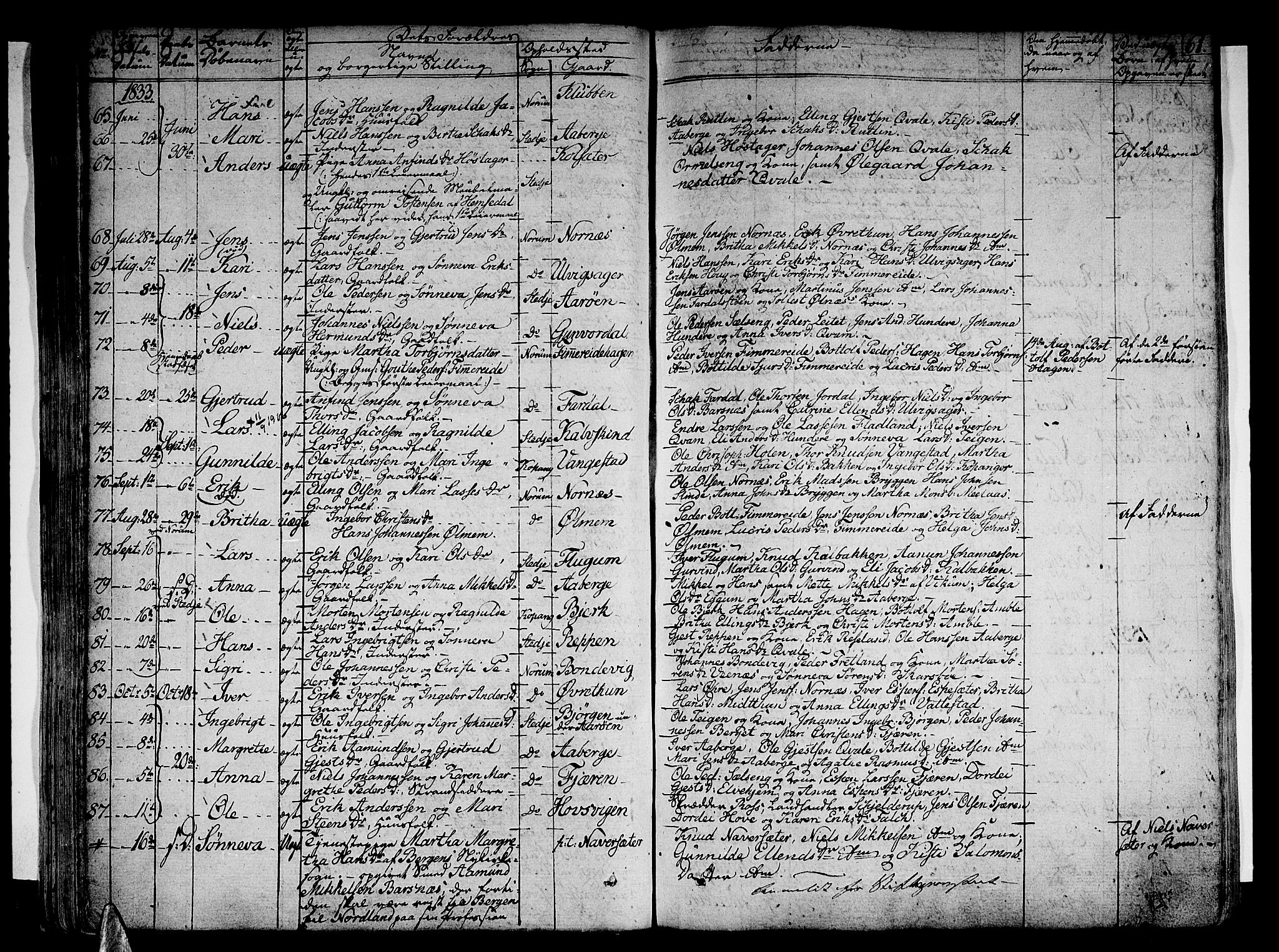 Sogndal sokneprestembete, SAB/A-81301/H/Haa/Haaa/L0010: Parish register (official) no. A 10, 1821-1838, p. 61