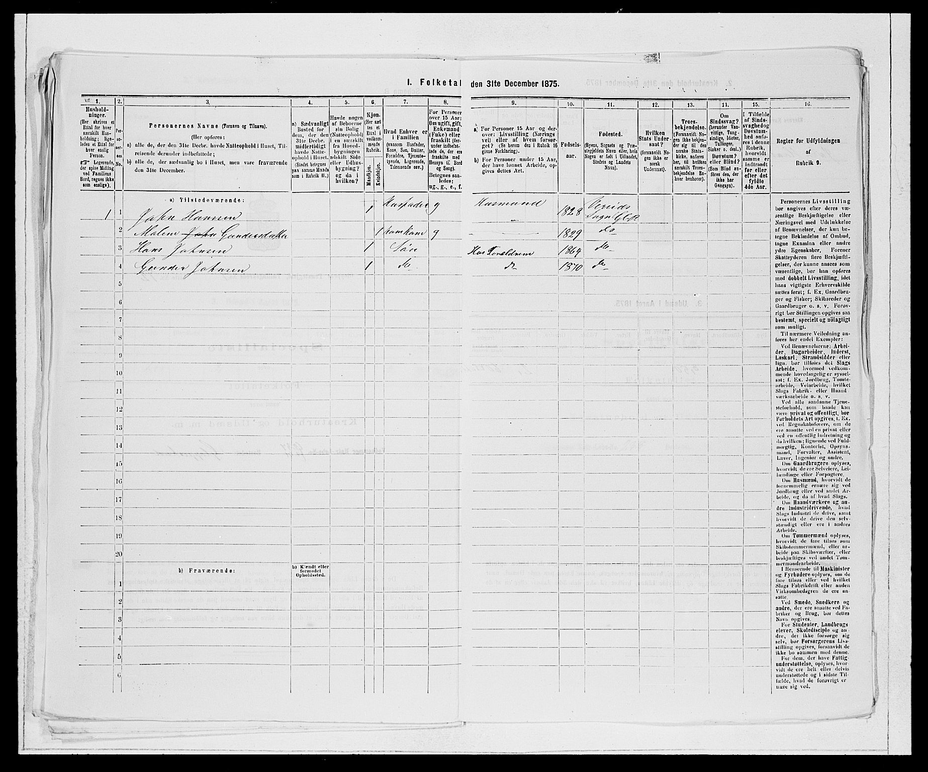 SAB, 1875 Census for 1445P Gloppen, 1875, p. 178