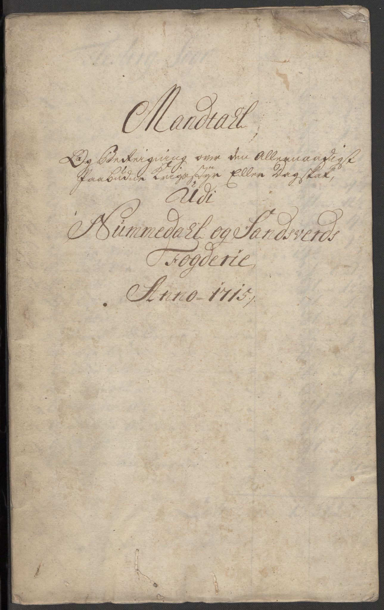 Rentekammeret inntil 1814, Reviderte regnskaper, Fogderegnskap, RA/EA-4092/R24/L1591: Fogderegnskap Numedal og Sandsvær, 1715, p. 210