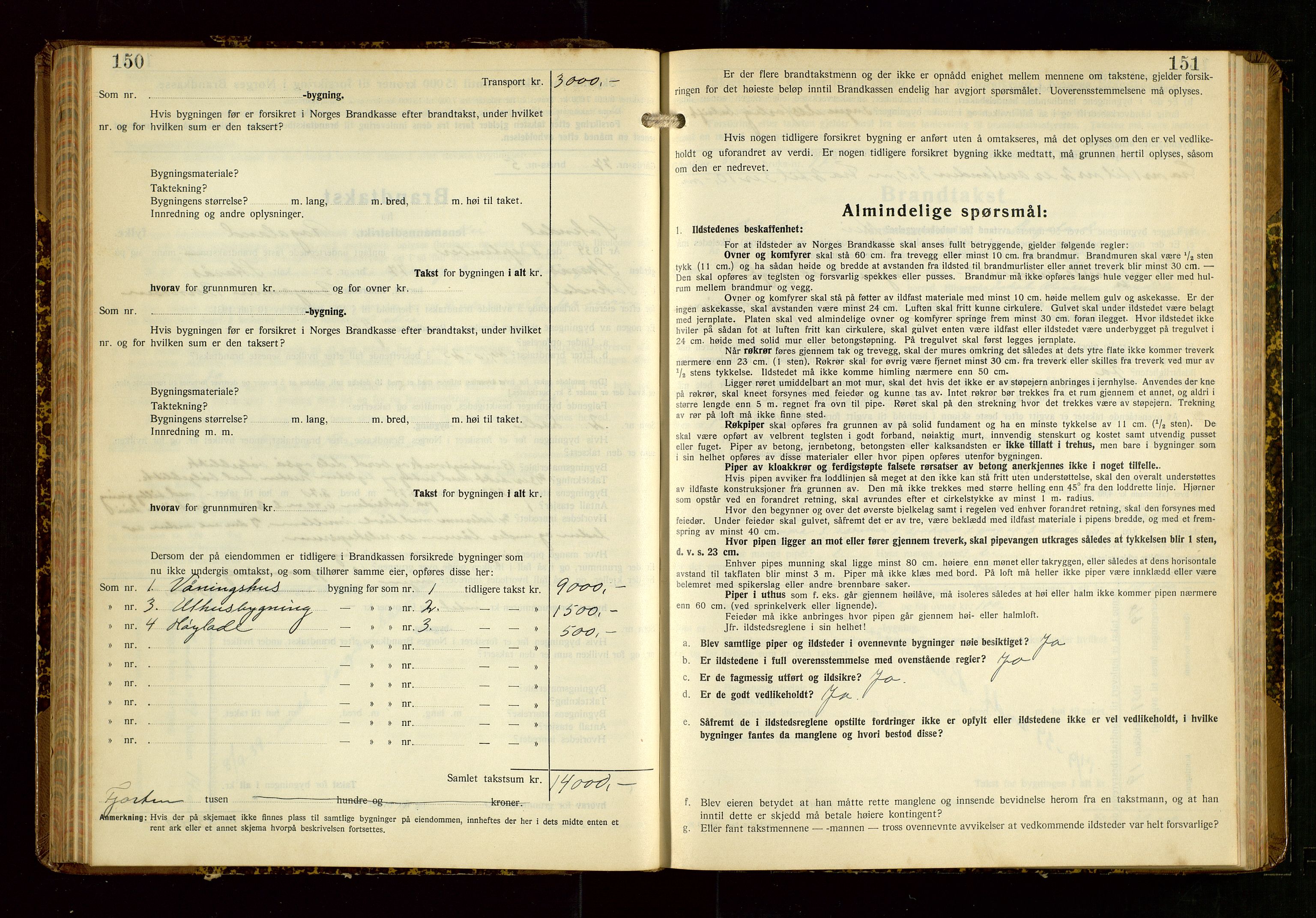 Sokndal lensmannskontor, AV/SAST-A-100417/Gob/L0008: "Brandtakst-Protokoll", 1937-1955, p. 150-151