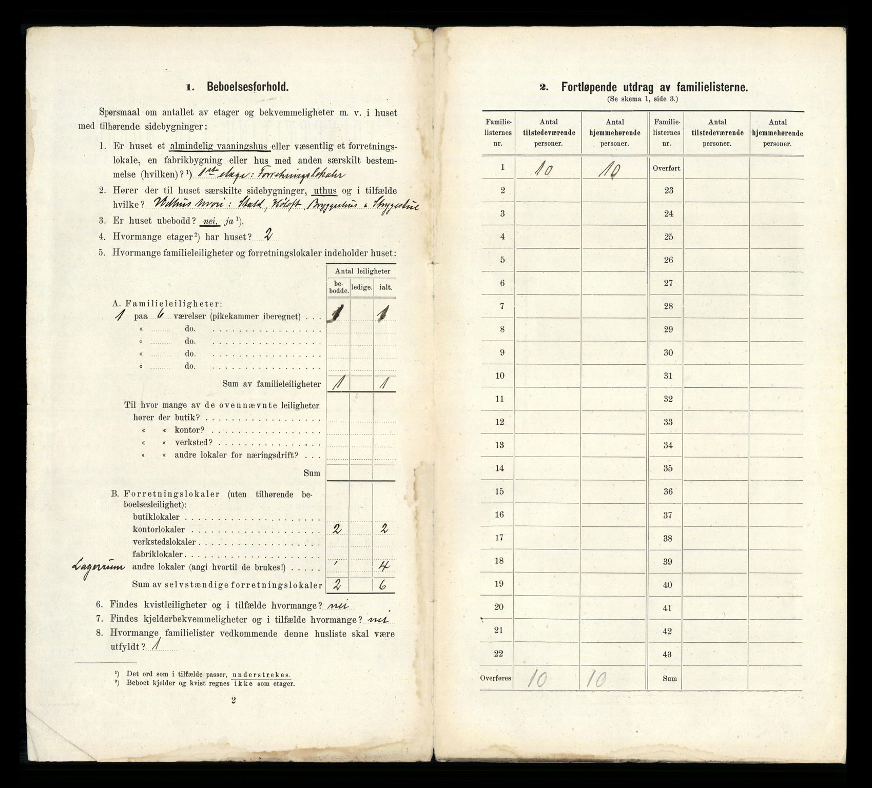 RA, 1910 census for Larvik, 1910, p. 498