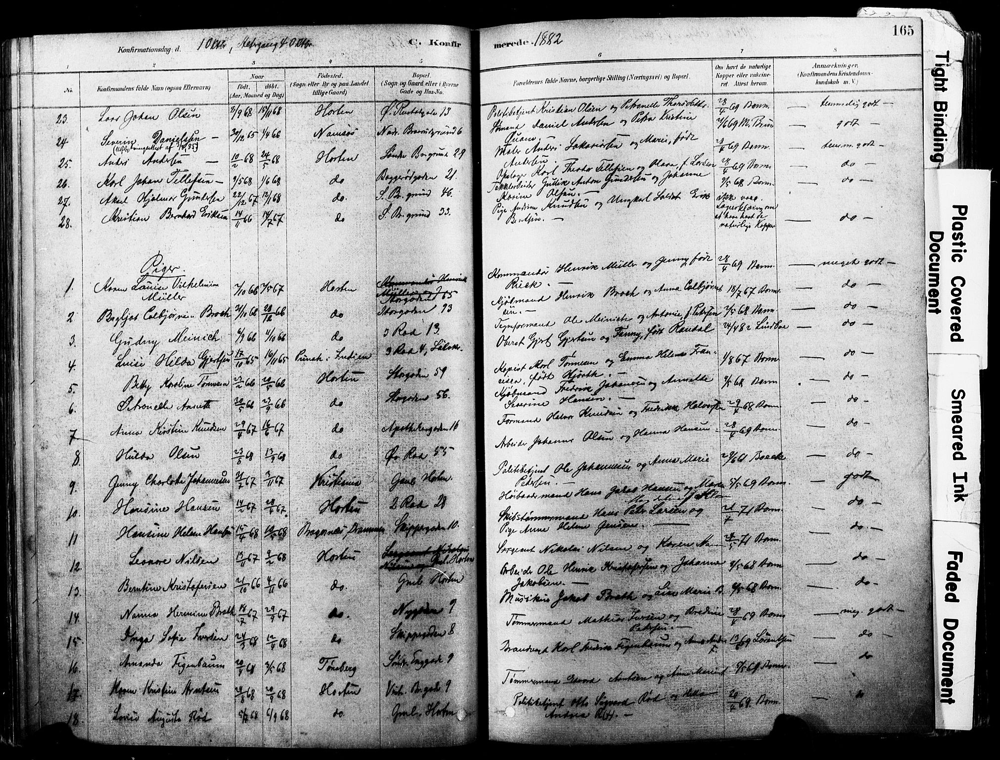 Horten kirkebøker, AV/SAKO-A-348/F/Fa/L0003: Parish register (official) no. 3, 1878-1887, p. 165