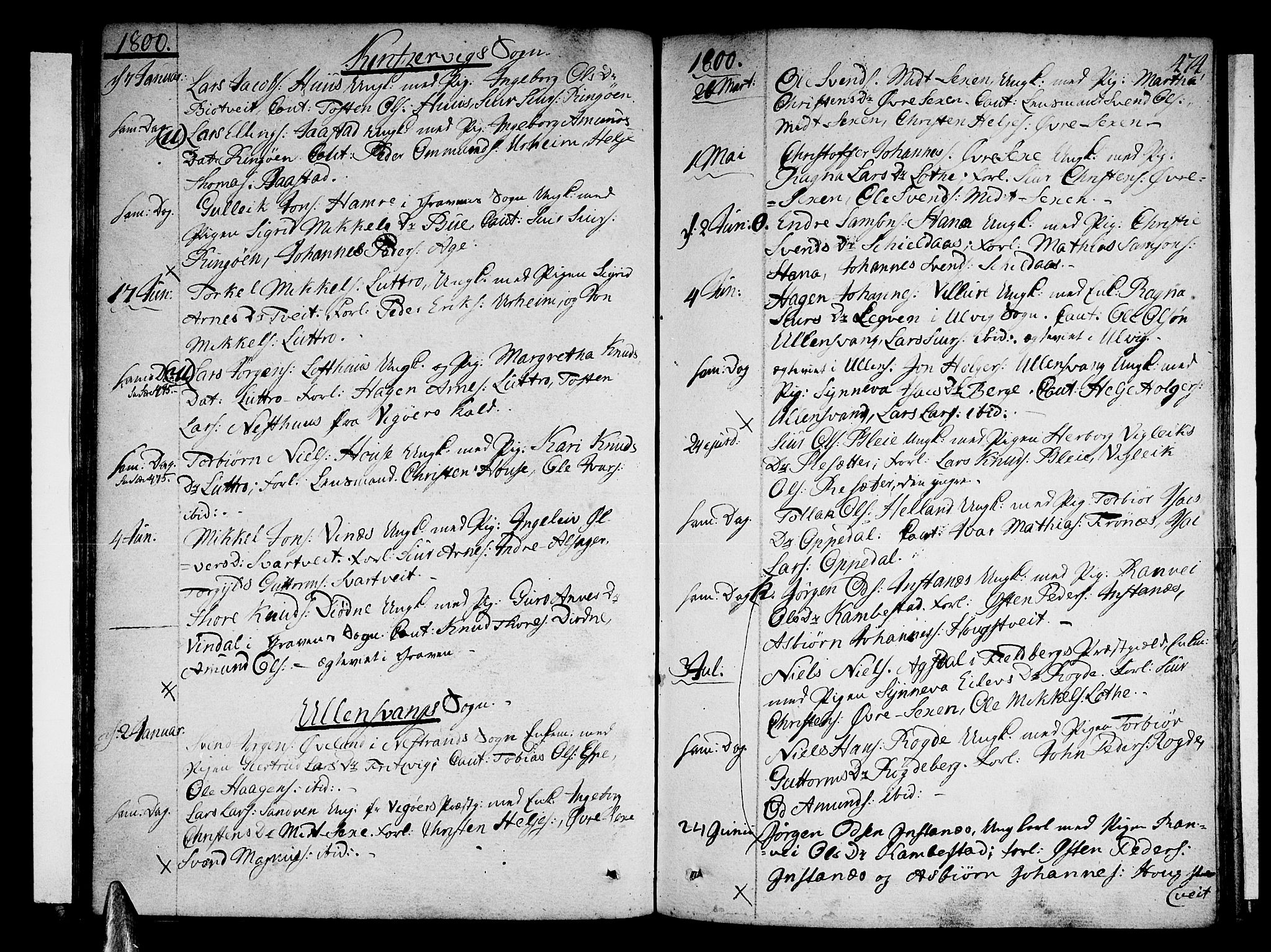 Ullensvang sokneprestembete, SAB/A-78701/H/Haa: Parish register (official) no. A 7 /1, 1788-1804, p. 473-474