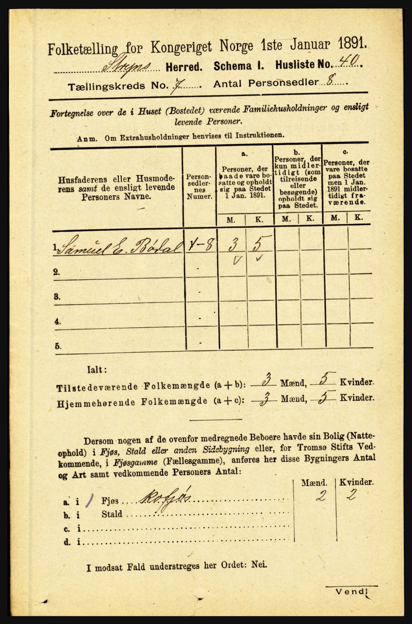 RA, 1891 census for 1448 Stryn, 1891, p. 2812