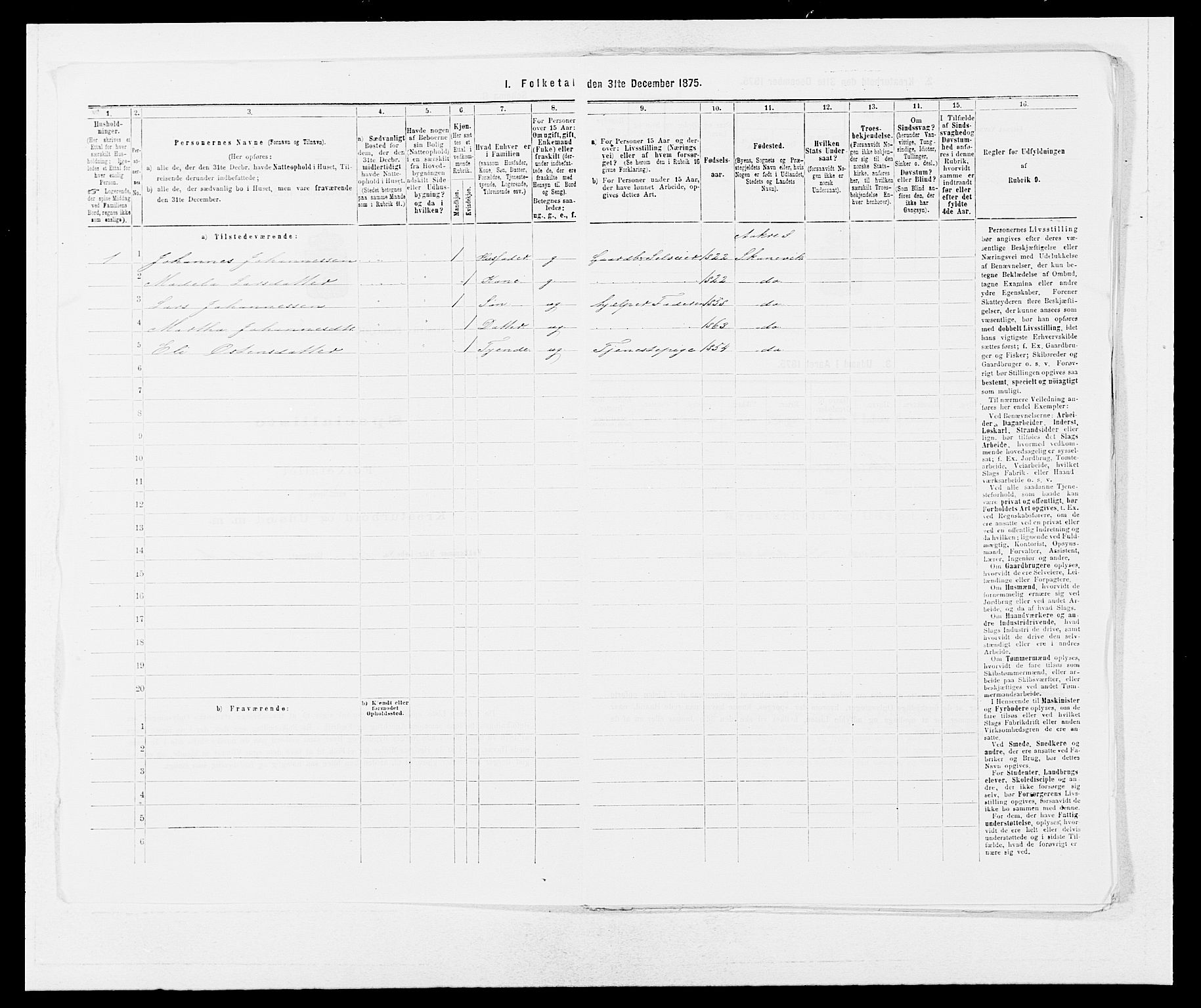 SAB, 1875 census for 1212P Skånevik, 1875, p. 574