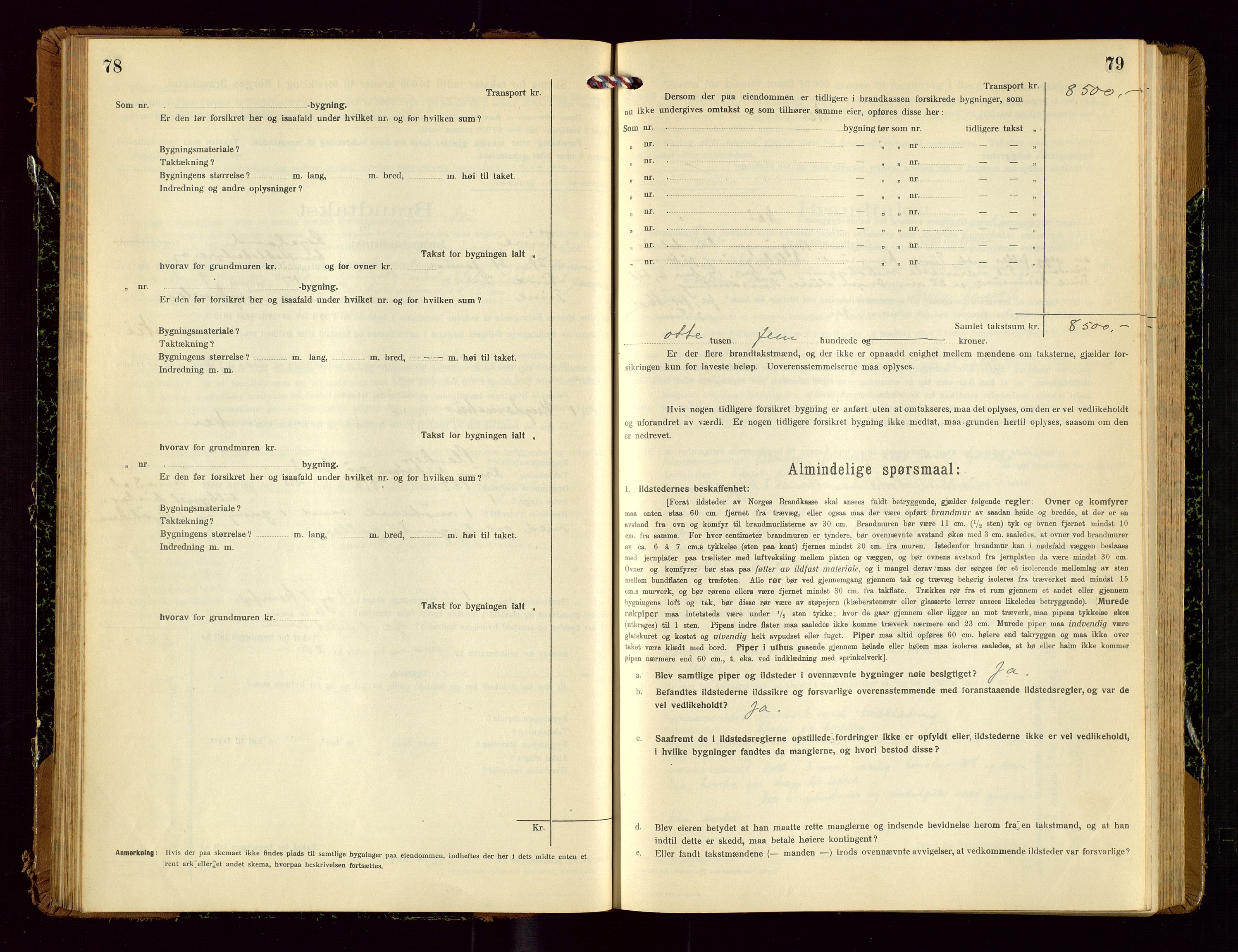 Time lensmannskontor, SAST/A-100420/Gob/L0002: Branntakstprotokoll, 1919-1952, p. 78-79