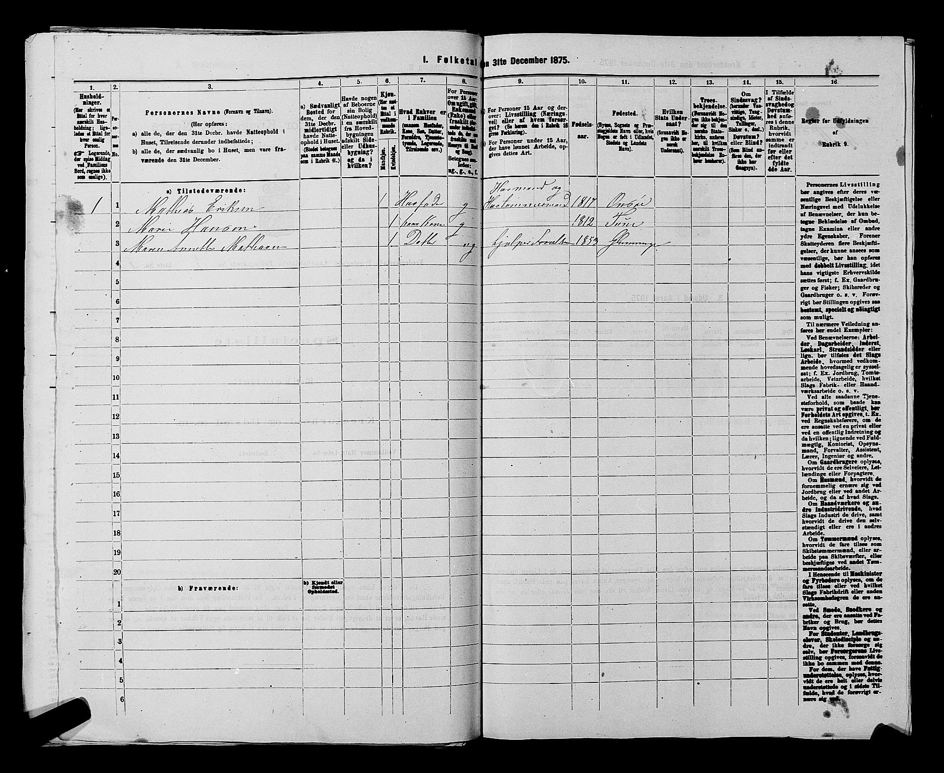 RA, 1875 census for 0132L Fredrikstad/Glemmen, 1875, p. 784