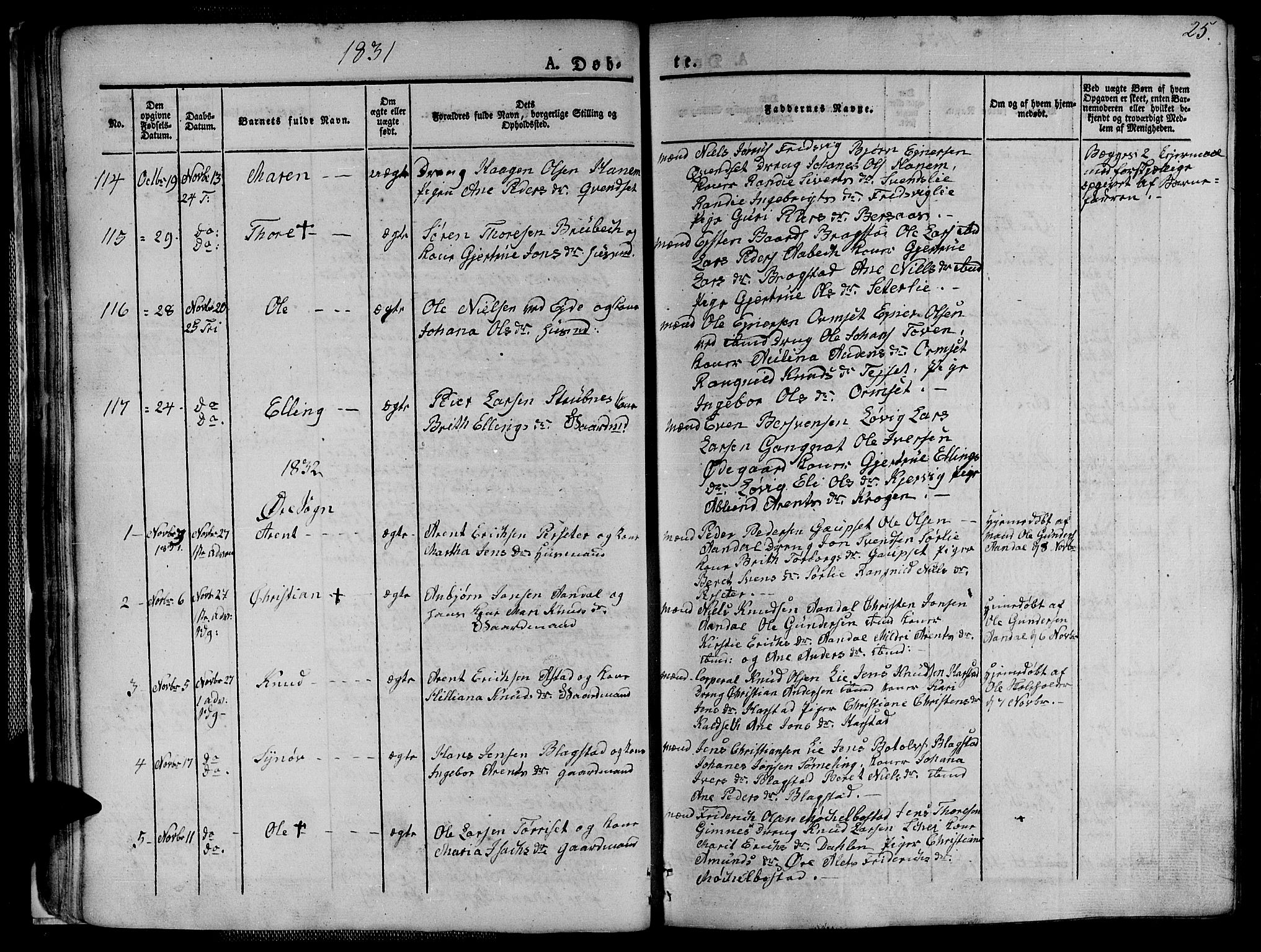 Ministerialprotokoller, klokkerbøker og fødselsregistre - Møre og Romsdal, AV/SAT-A-1454/586/L0983: Parish register (official) no. 586A09, 1829-1843, p. 25