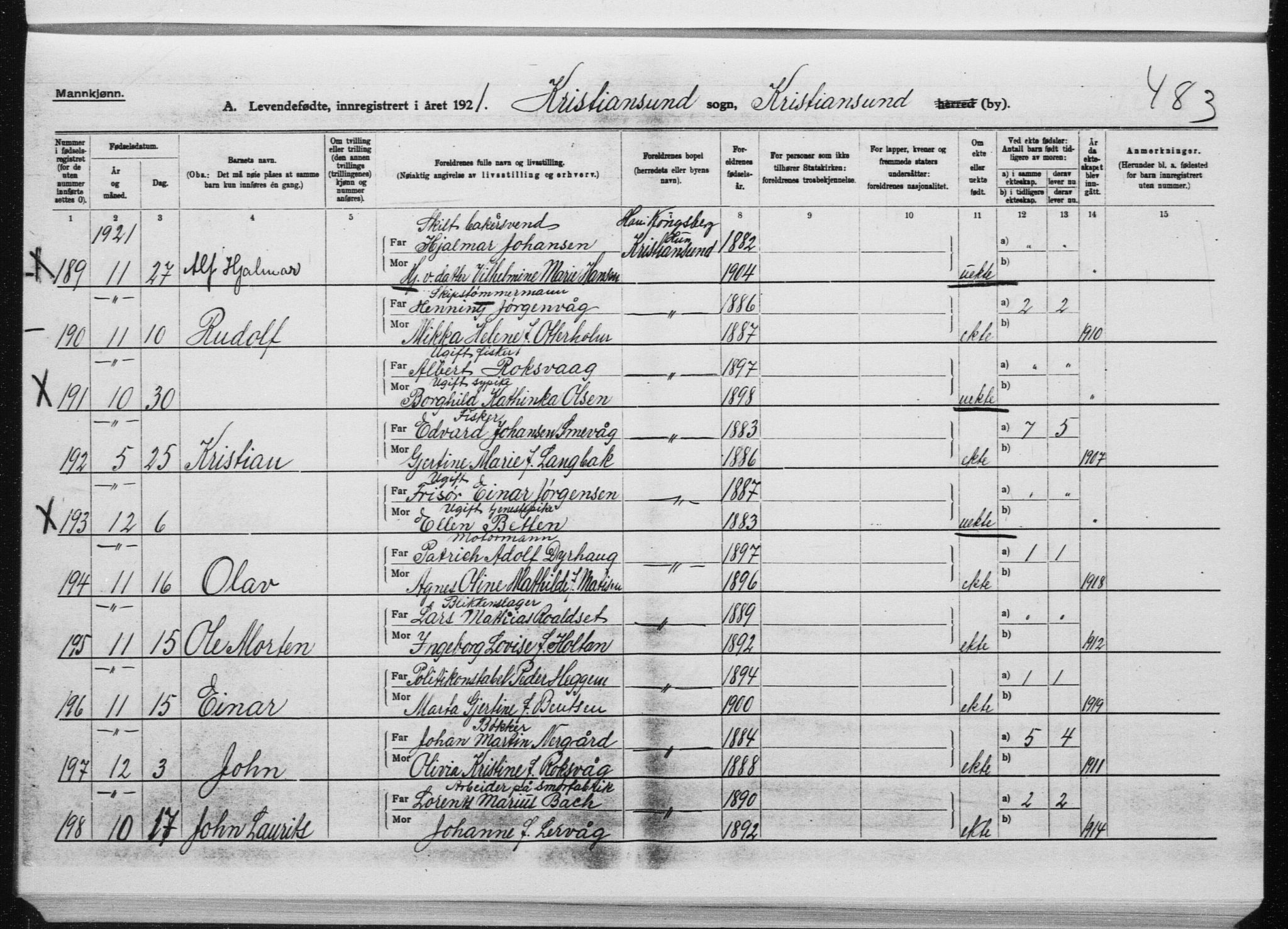 Ministerialprotokoller, klokkerbøker og fødselsregistre - Møre og Romsdal, AV/SAT-A-1454/572/L0864: Parish register (official) no. 572D08, 1921-1935