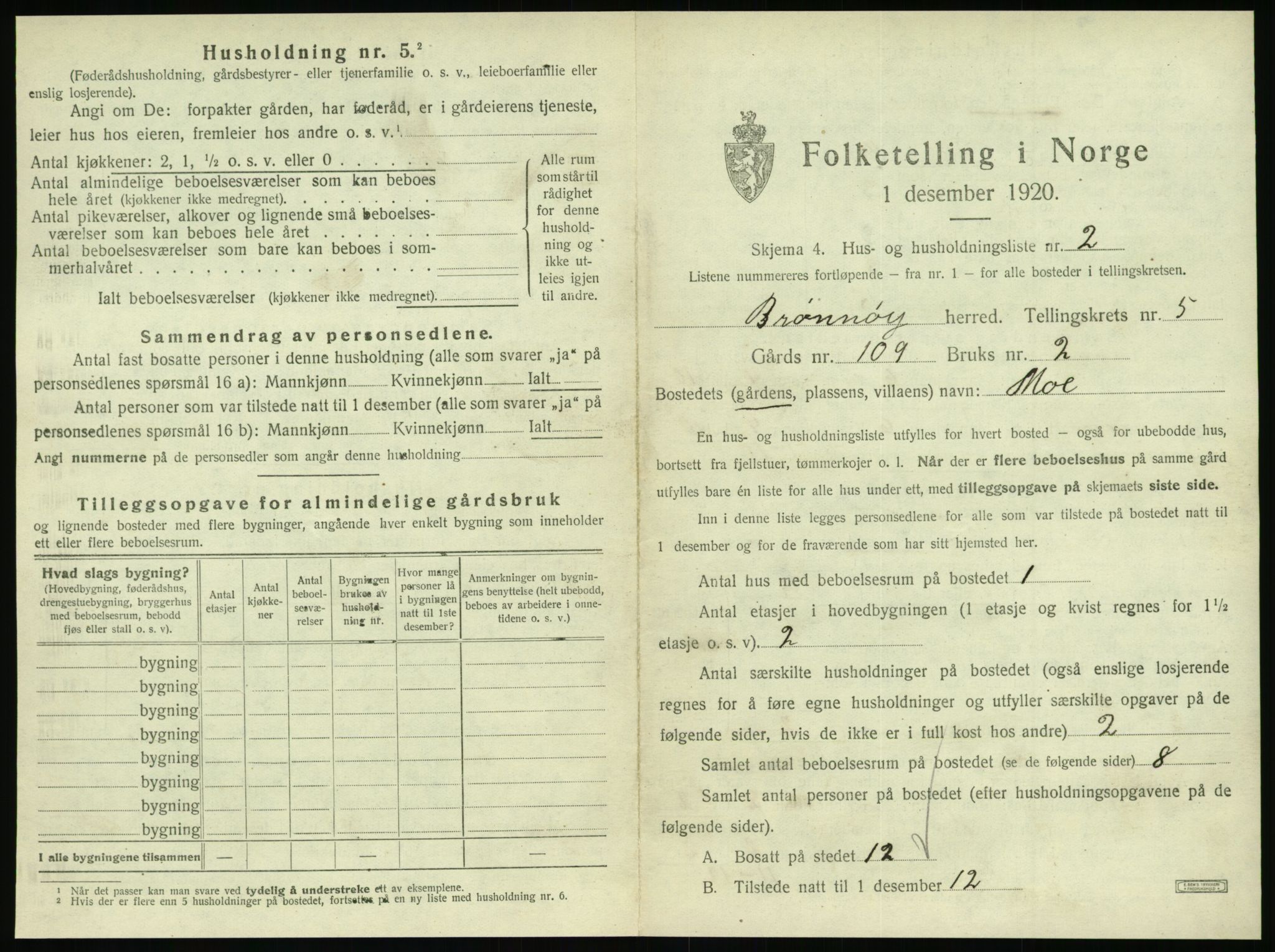 SAT, 1920 census for Brønnøy, 1920, p. 426