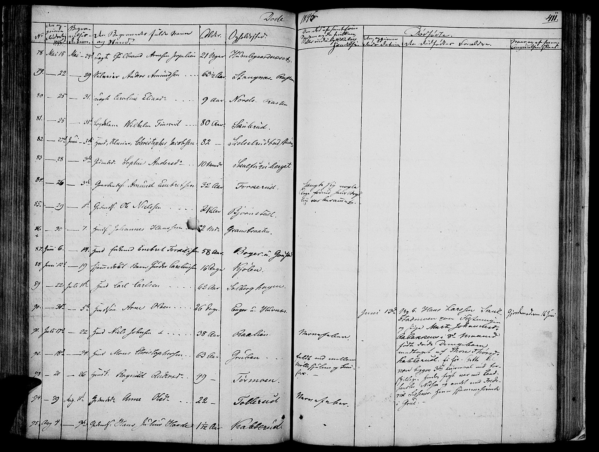 Vinger prestekontor, AV/SAH-PREST-024/H/Ha/Haa/L0008: Parish register (official) no. 8, 1839-1847, p. 411