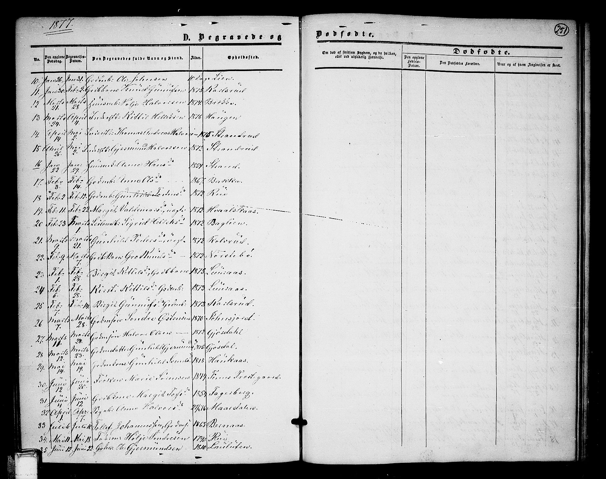 Tinn kirkebøker, SAKO/A-308/G/Ga/L0002: Parish register (copy) no. I 2, 1851-1883, p. 251