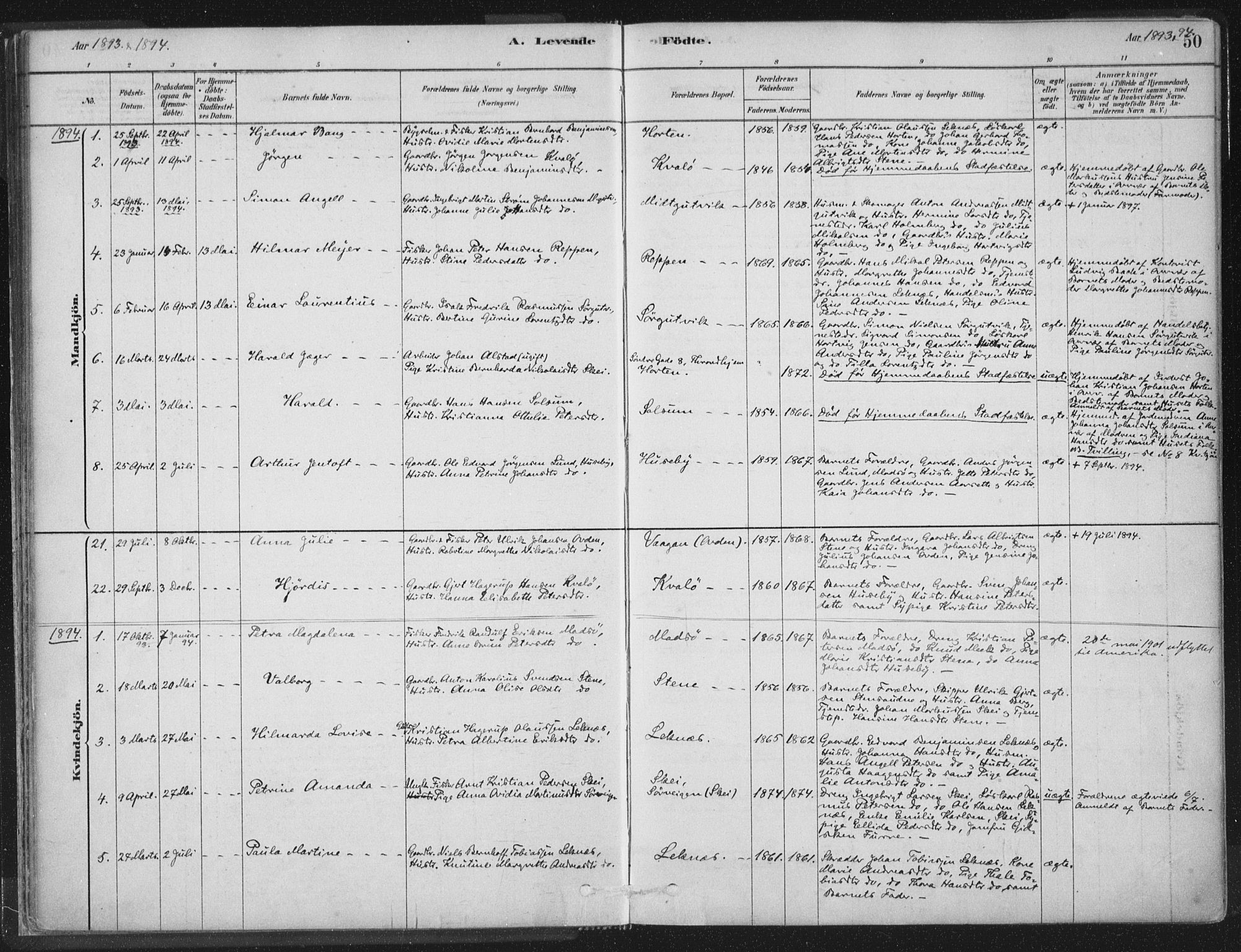 Ministerialprotokoller, klokkerbøker og fødselsregistre - Nord-Trøndelag, SAT/A-1458/788/L0697: Parish register (official) no. 788A04, 1878-1902, p. 50