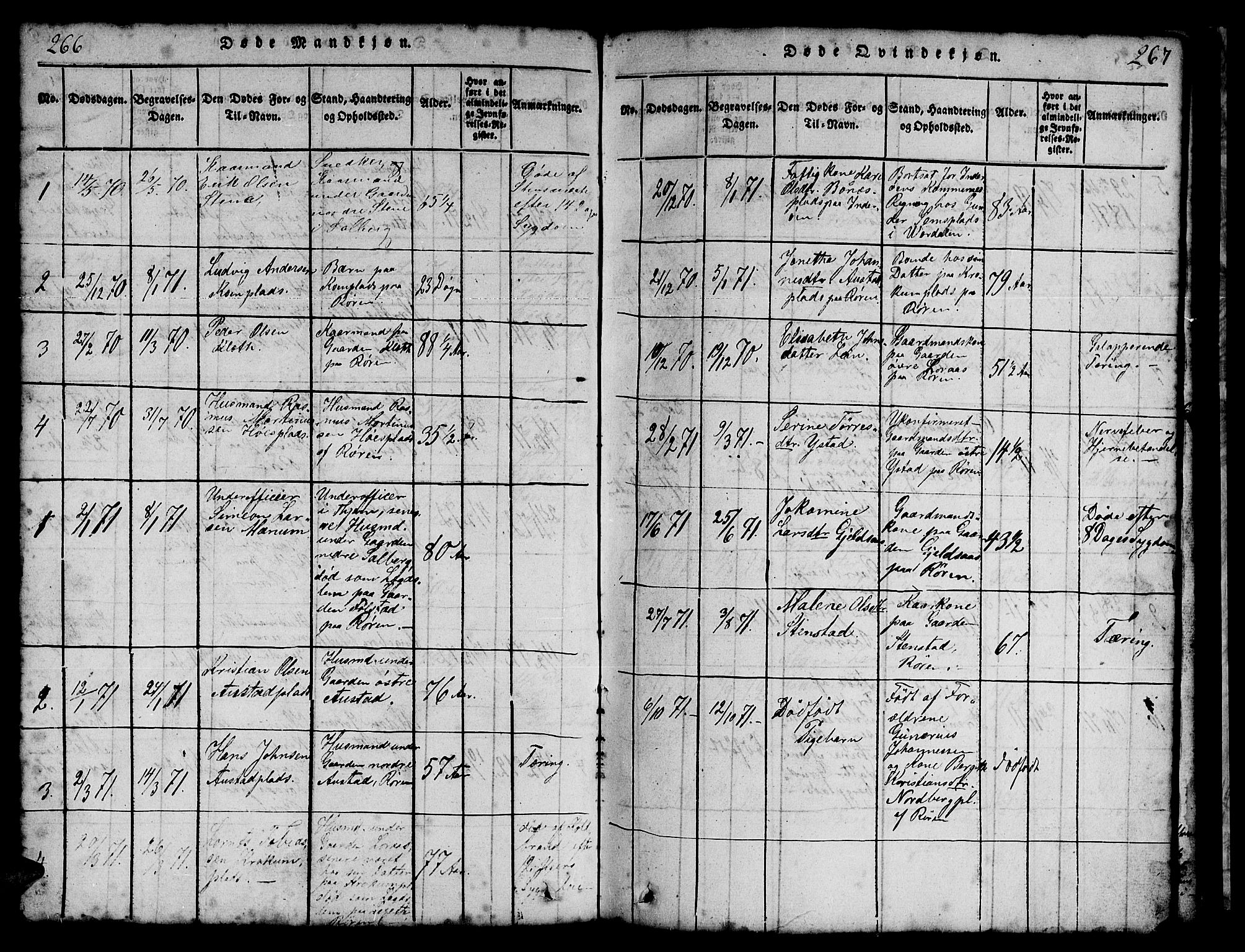 Ministerialprotokoller, klokkerbøker og fødselsregistre - Nord-Trøndelag, SAT/A-1458/731/L0310: Parish register (copy) no. 731C01, 1816-1874, p. 266-267
