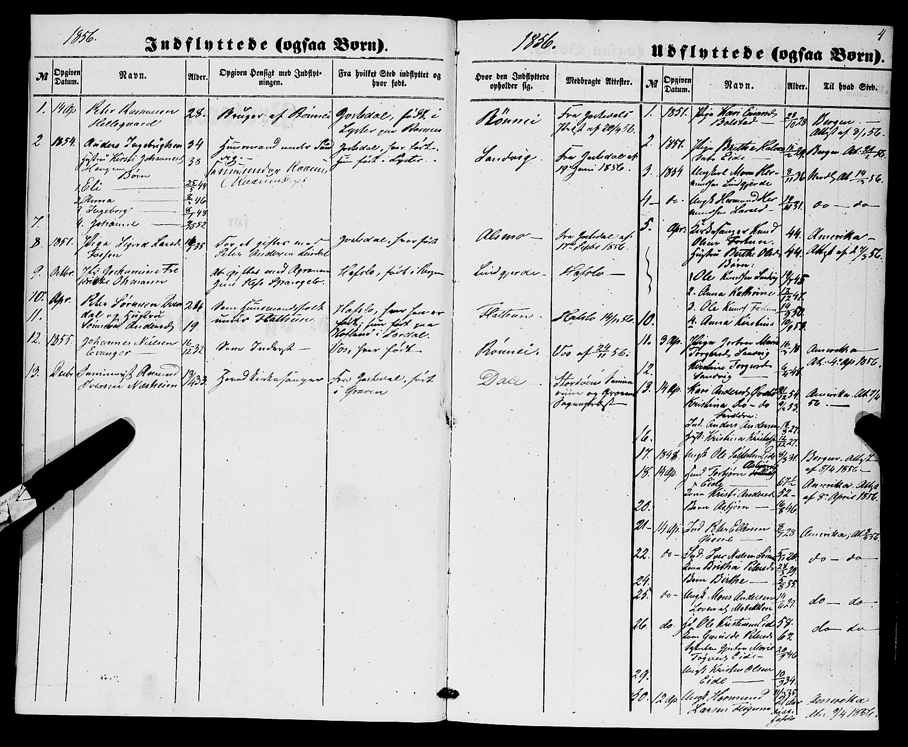 Luster sokneprestembete, AV/SAB-A-81101/H/Haa/Haaa/L0009: Parish register (official) no. A 9, 1856-1871, p. 4
