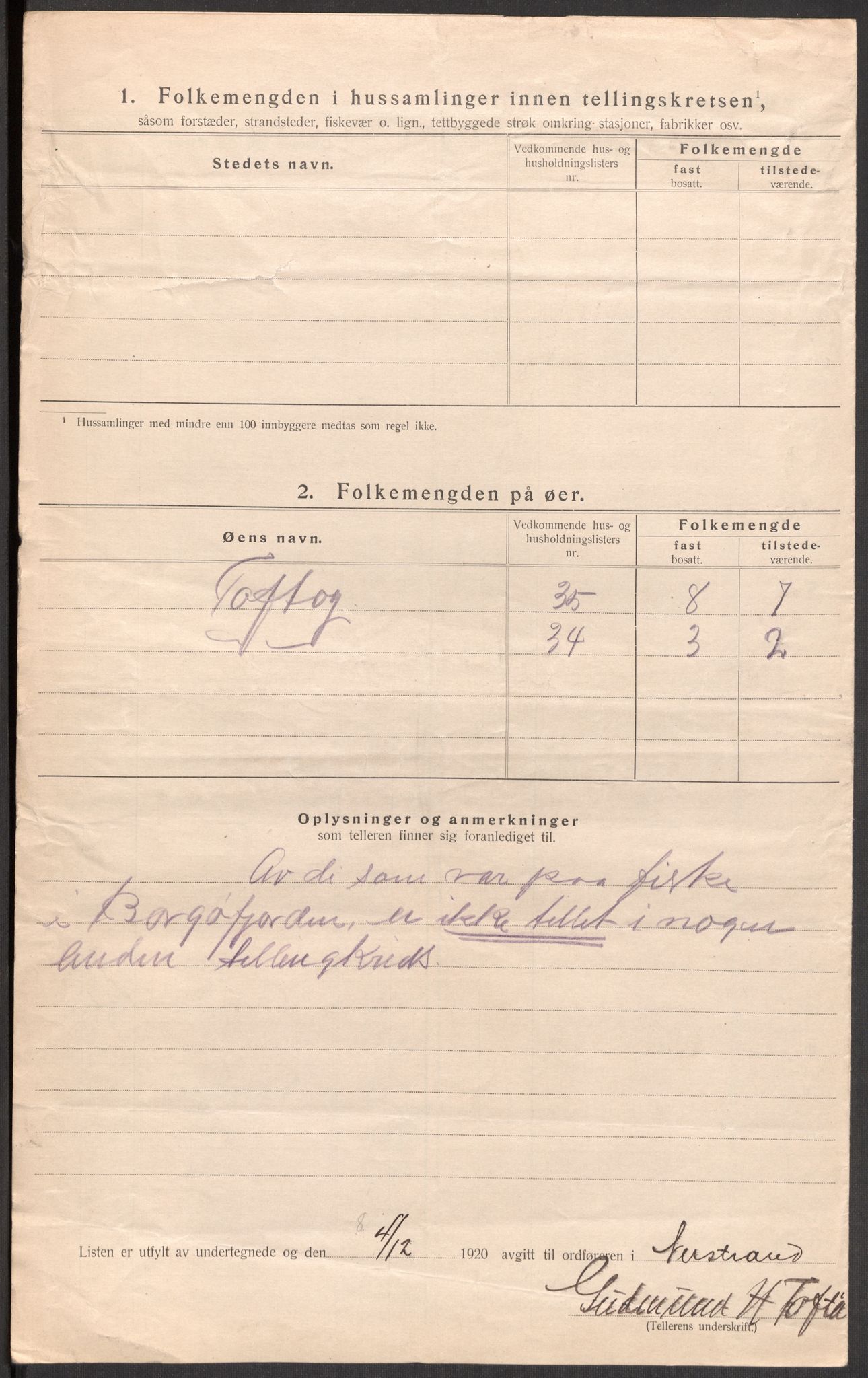 SAST, 1920 census for Nedstrand, 1920, p. 16