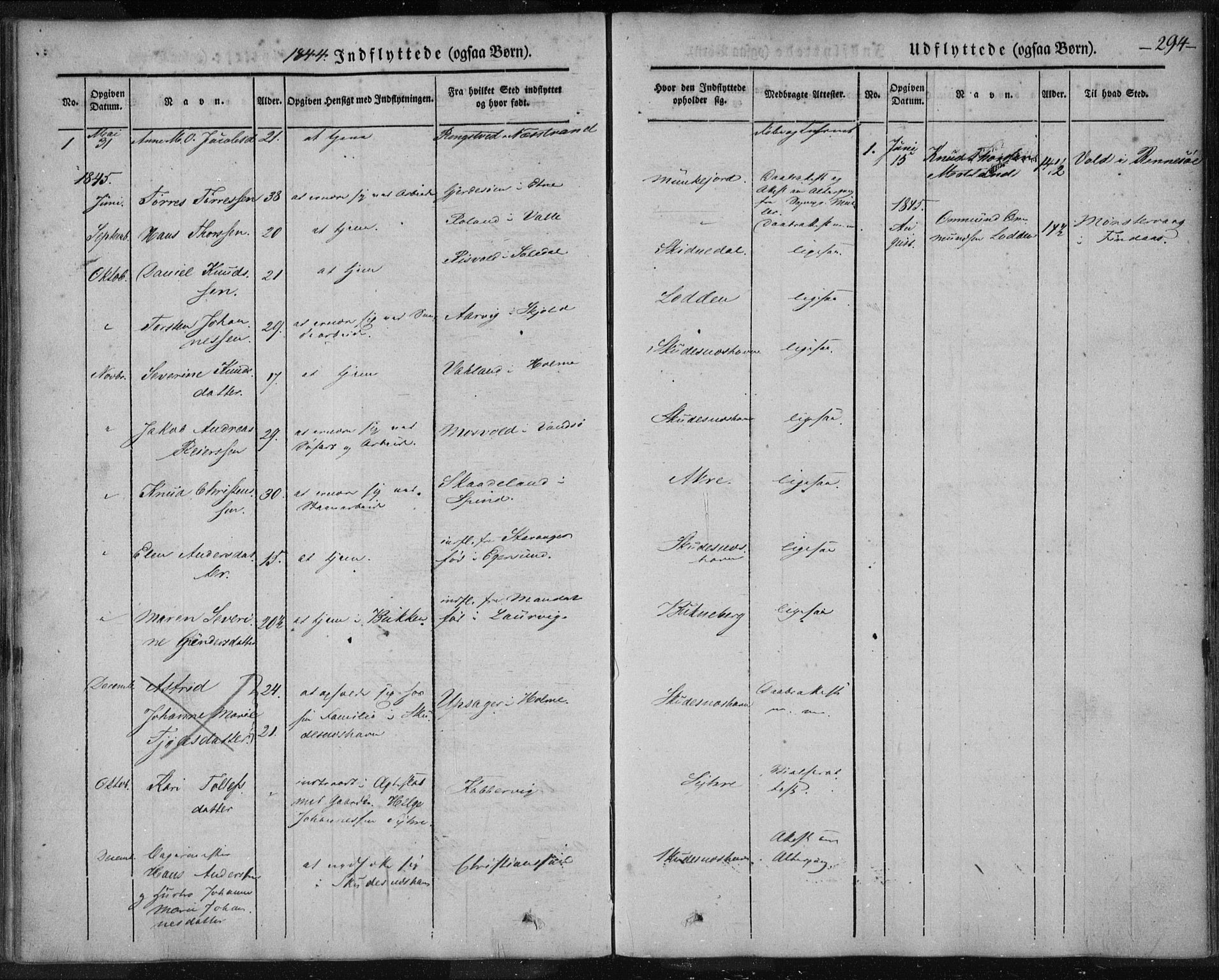 Skudenes sokneprestkontor, SAST/A -101849/H/Ha/Haa/L0003: Parish register (official) no. A 2.2, 1841-1846, p. 294