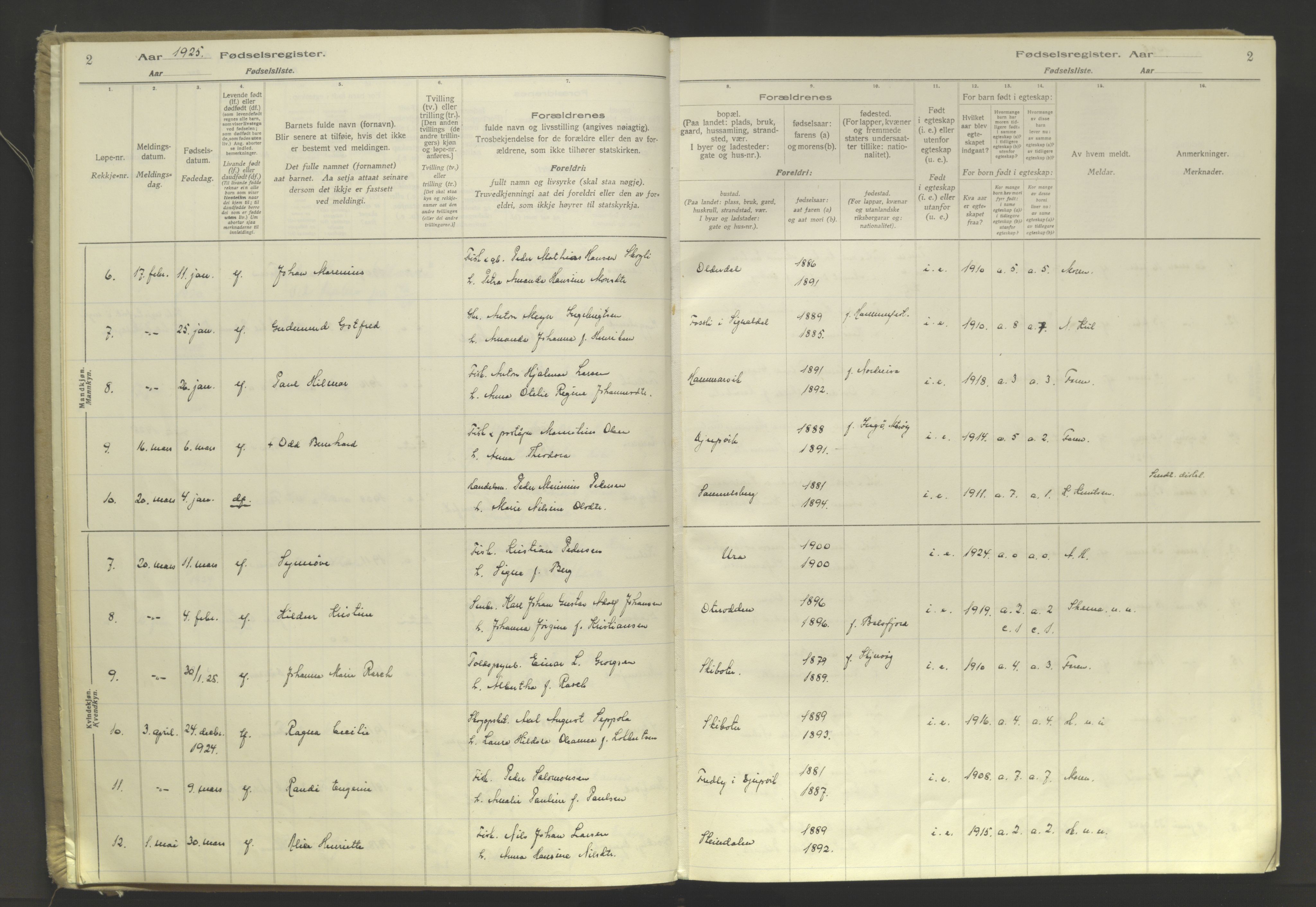 Lyngen sokneprestembete, AV/SATØ-S-1289/I/Ia/L0076: Birth register no. 76, 1924-1945, p. 2