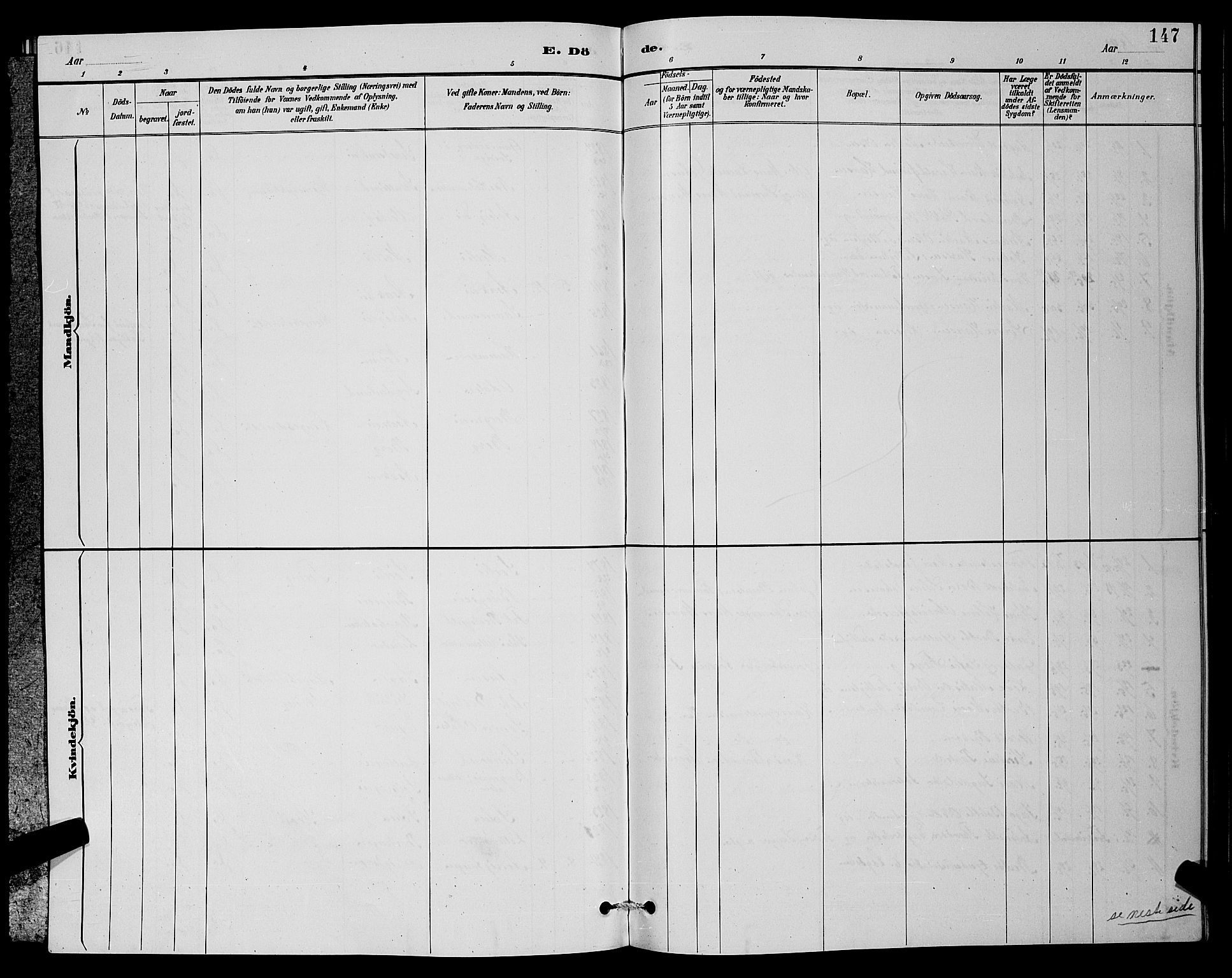 Sørum prestekontor Kirkebøker, SAO/A-10303/G/Ga/L0005: Parish register (copy) no. I 5.1, 1886-1894, p. 147