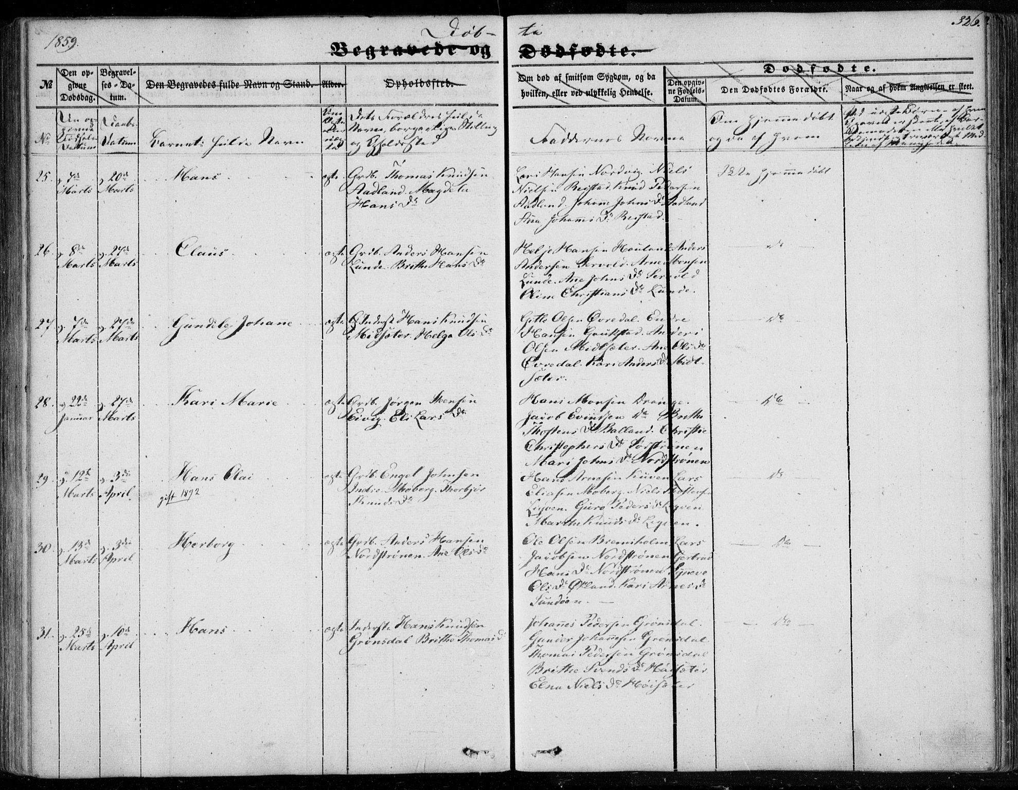 Os sokneprestembete, SAB/A-99929: Parish register (official) no. A 16, 1851-1859, p. 326