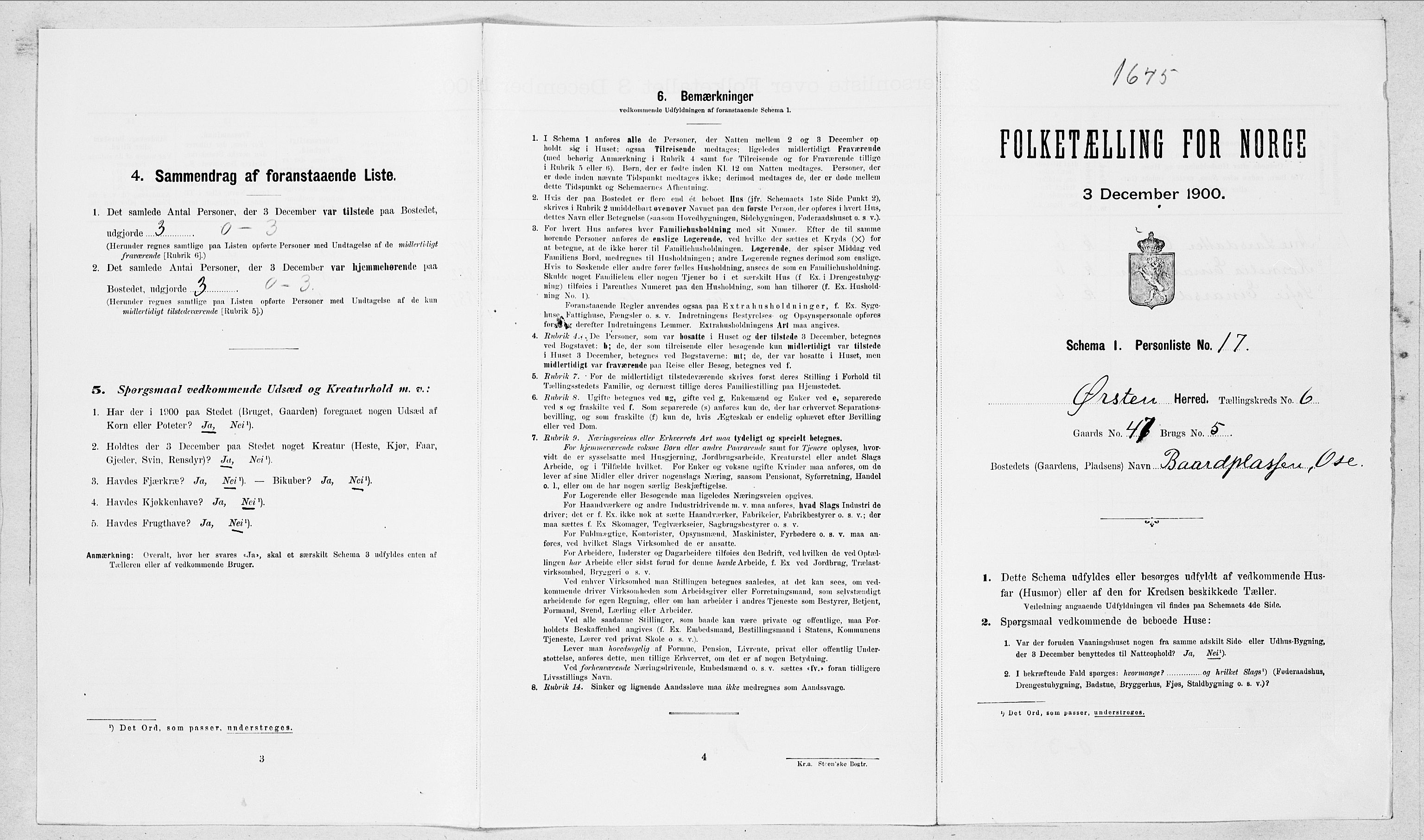SAT, 1900 census for Ørsta, 1900, p. 667