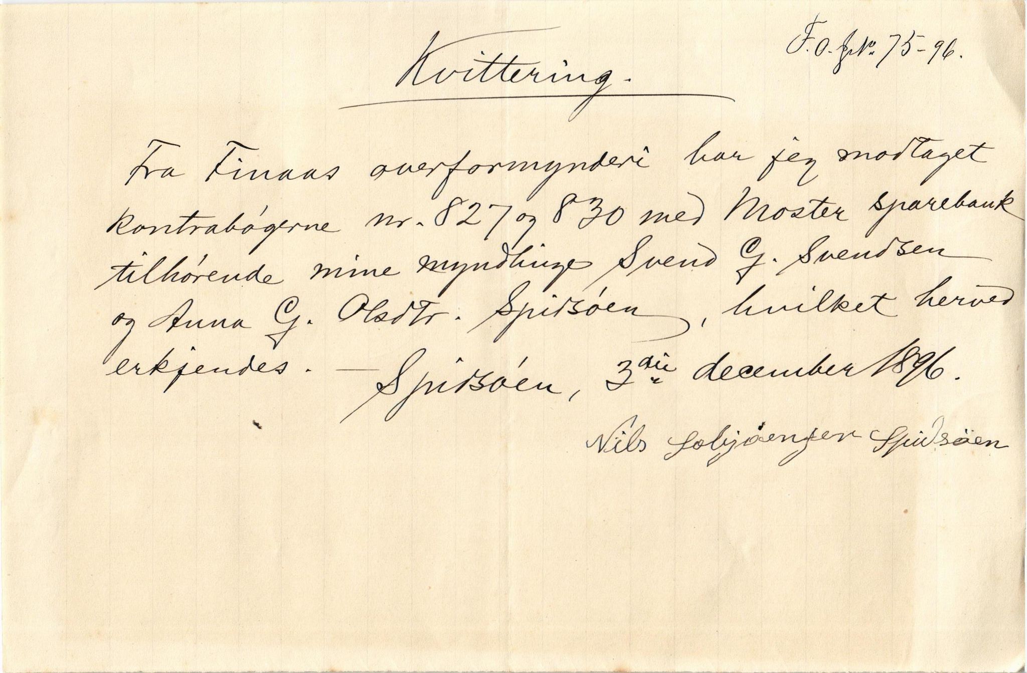 Finnaas kommune. Overformynderiet, IKAH/1218a-812/D/Da/Daa/L0002/0001: Kronologisk ordna korrespondanse / Kronologisk ordna korrespondanse, 1896-1900, p. 36