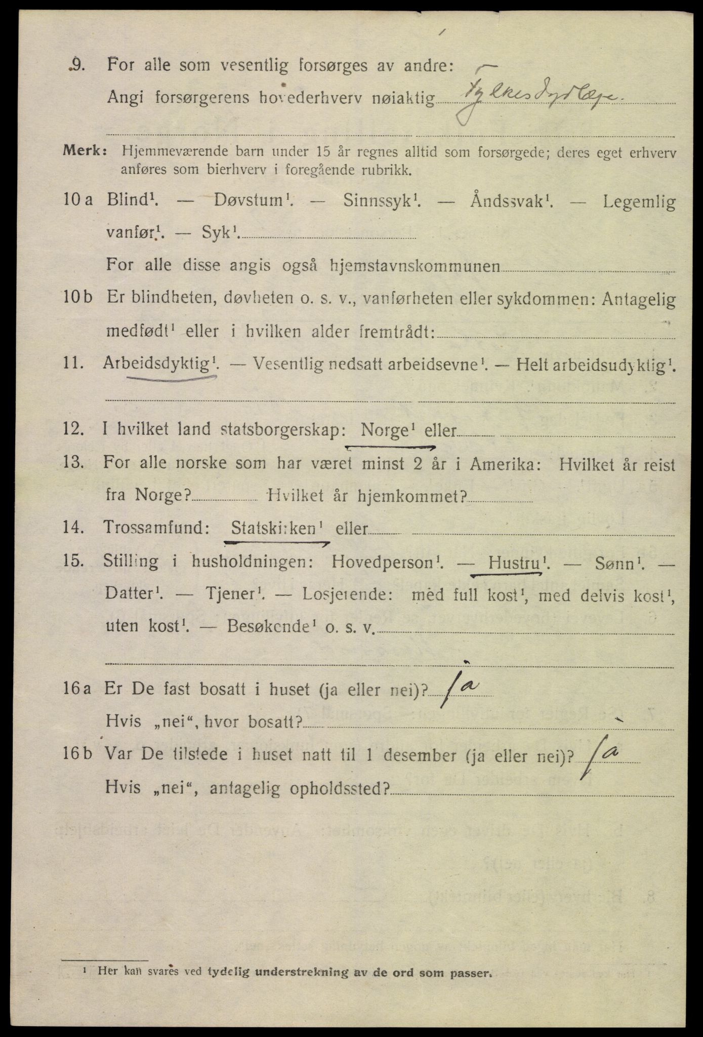 SAK, 1920 census for Flekkefjord, 1920, p. 3385