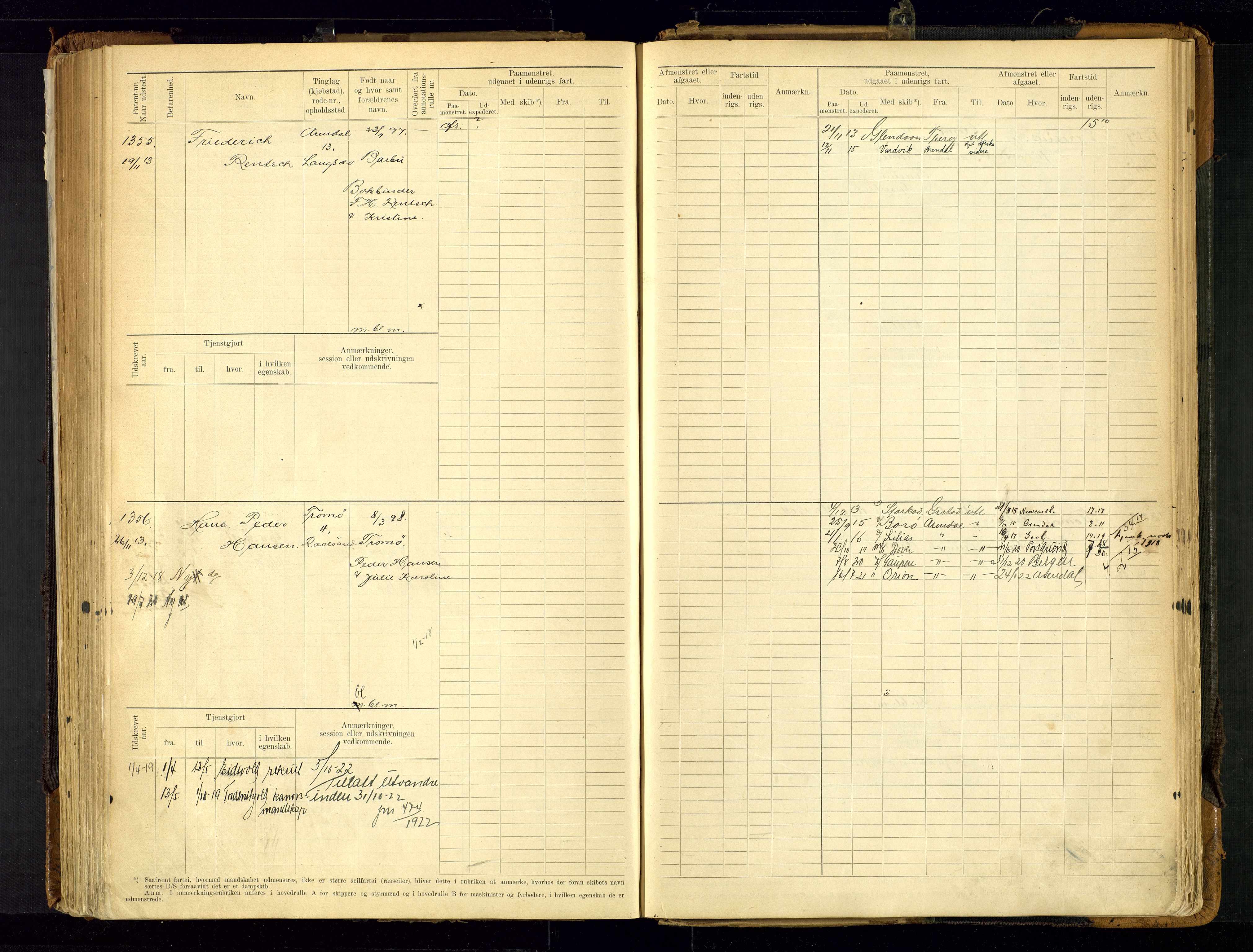 Arendal mønstringskrets, AV/SAK-2031-0012/F/Fb/L0021: Hovedrulle A nr 969-1465, S-19, 1910-1914, p. 198