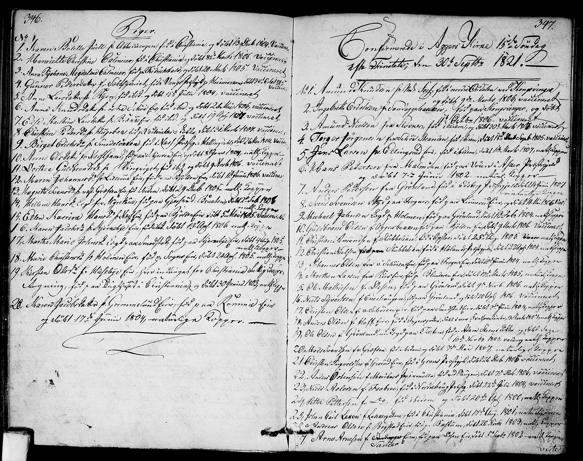 Aker prestekontor kirkebøker, SAO/A-10861/F/L0012: Parish register (official) no. 12, 1819-1828, p. 346-347