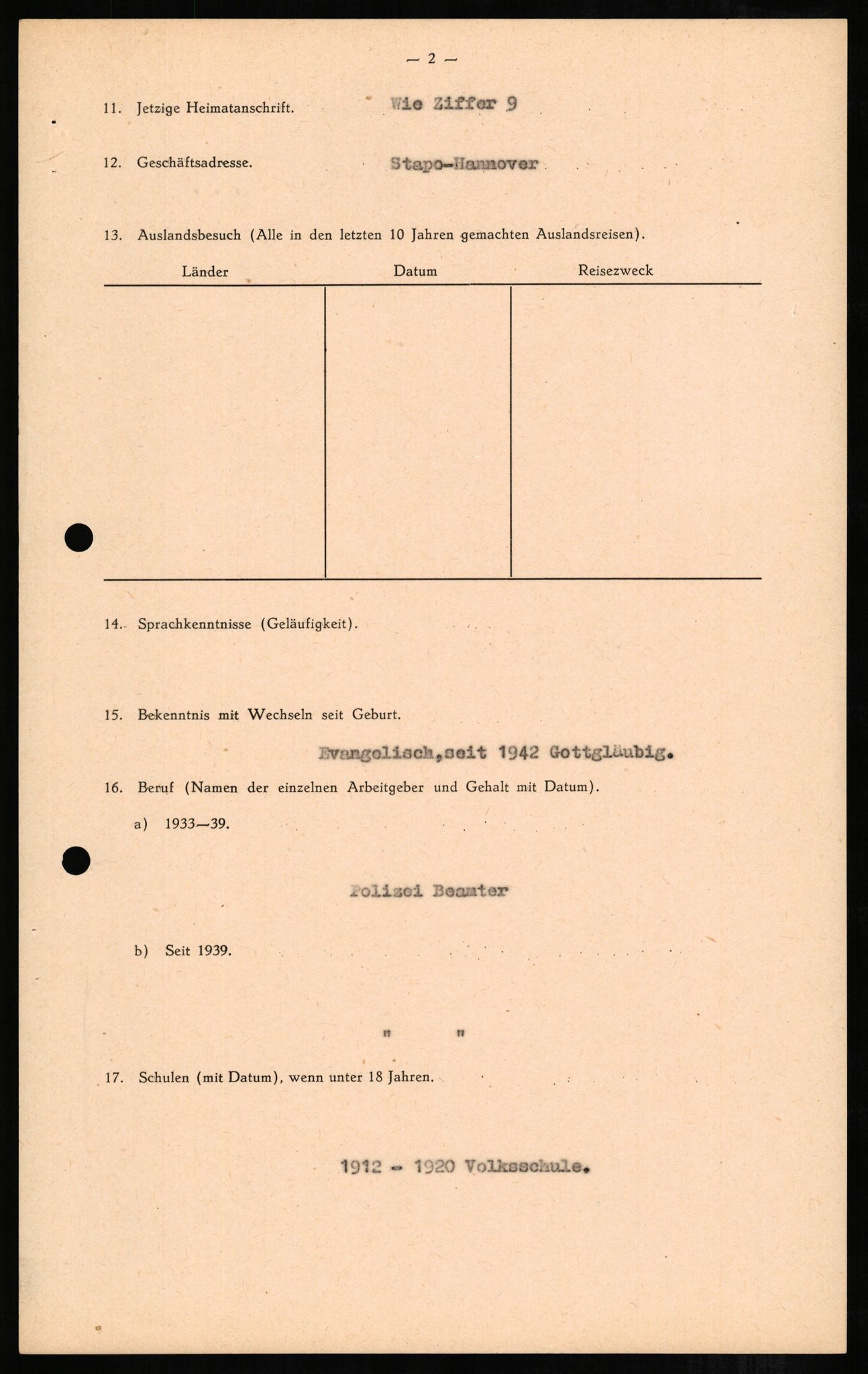 Forsvaret, Forsvarets overkommando II, AV/RA-RAFA-3915/D/Db/L0004: CI Questionaires. Tyske okkupasjonsstyrker i Norge. Tyskere., 1945-1946, p. 408