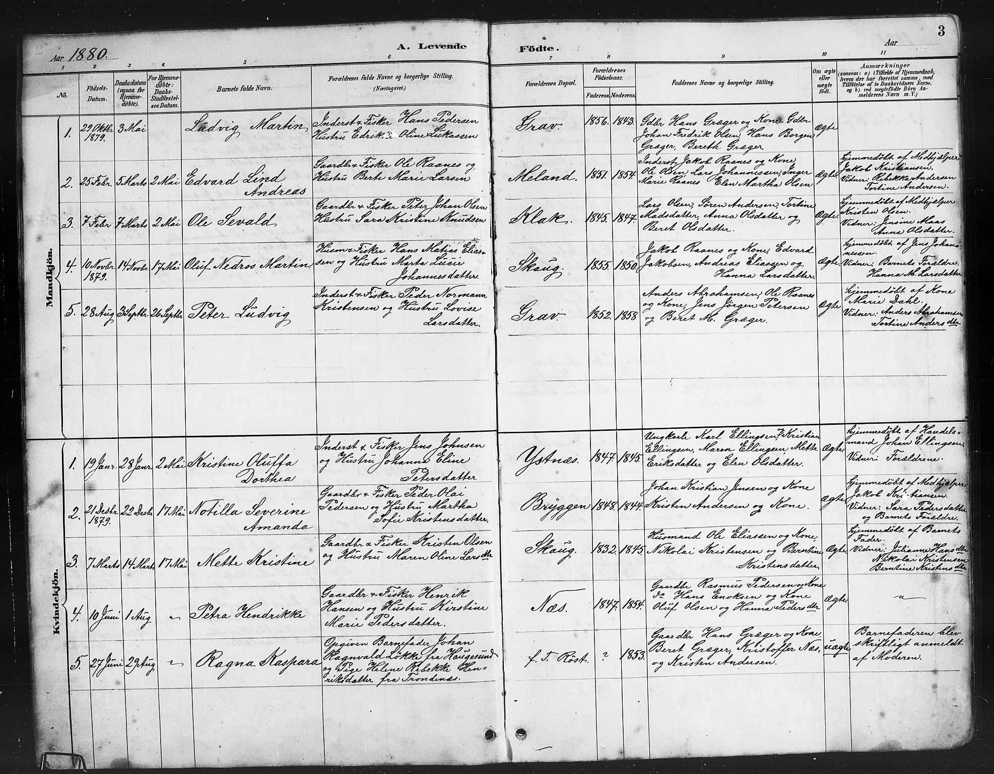 Ministerialprotokoller, klokkerbøker og fødselsregistre - Nordland, AV/SAT-A-1459/808/L0131: Parish register (copy) no. 808C02, 1879-1919, p. 3