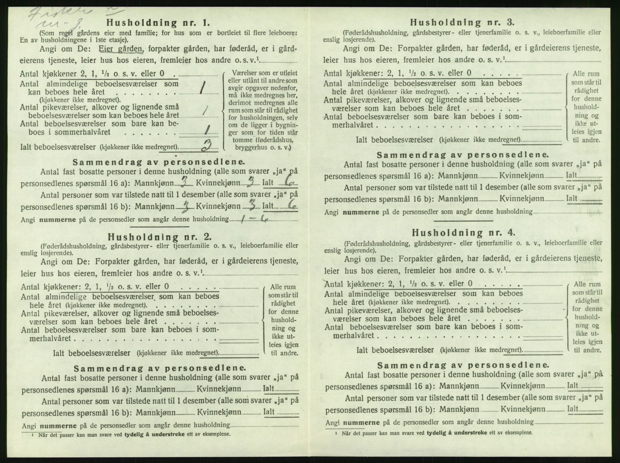 SAT, 1920 census for Nesna, 1920, p. 706