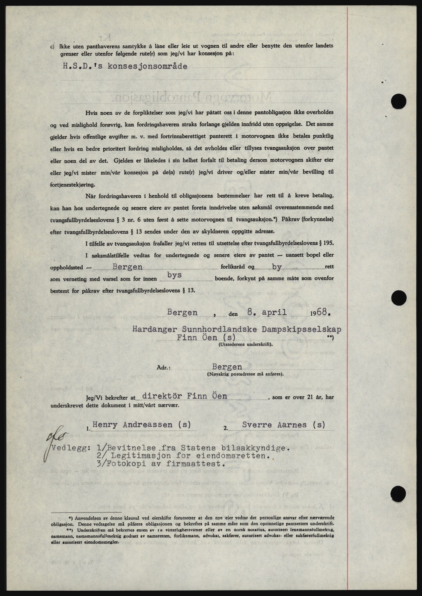 Haugesund tingrett, SAST/A-101415/01/II/IIC/L0058: Mortgage book no. B 58, 1967-1968, Diary no: : 932/1968