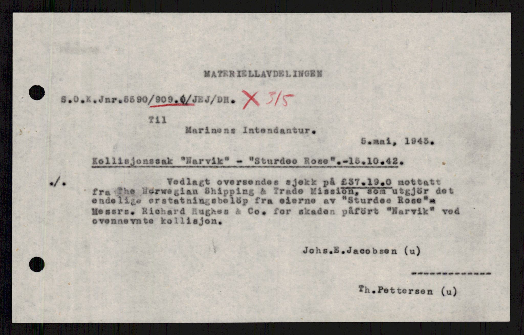 Forsvaret, Sjøforsvarets overkommando, RA/RAFA-2035/D/Dc/L0305: --, 1940-1946, p. 391
