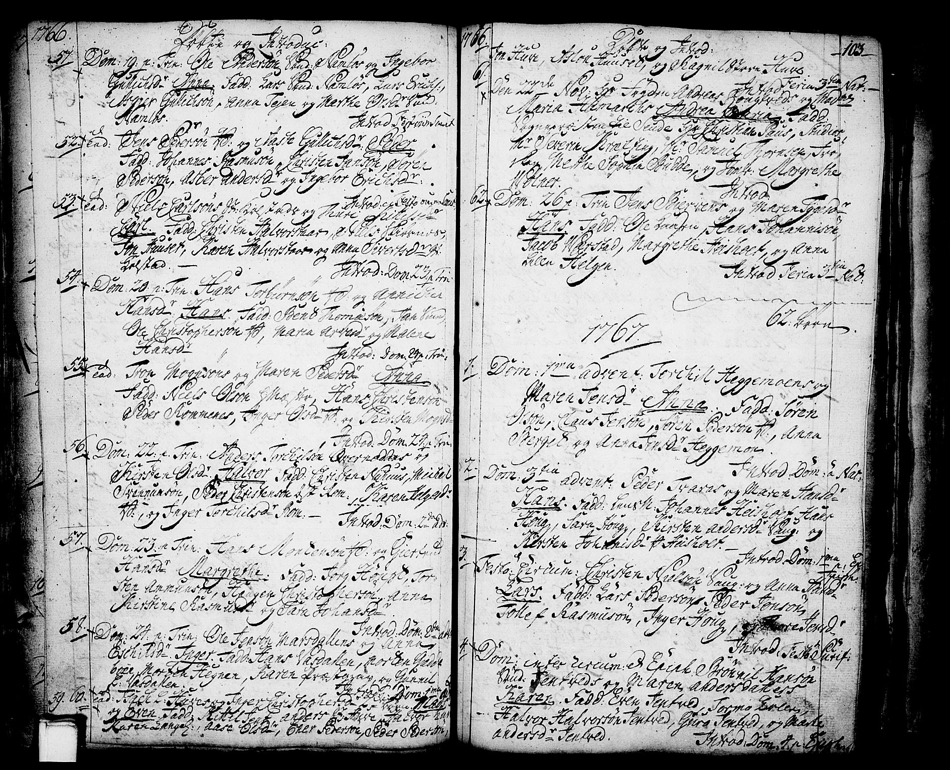 Holla kirkebøker, SAKO/A-272/F/Fa/L0001: Parish register (official) no. 1, 1717-1779, p. 103