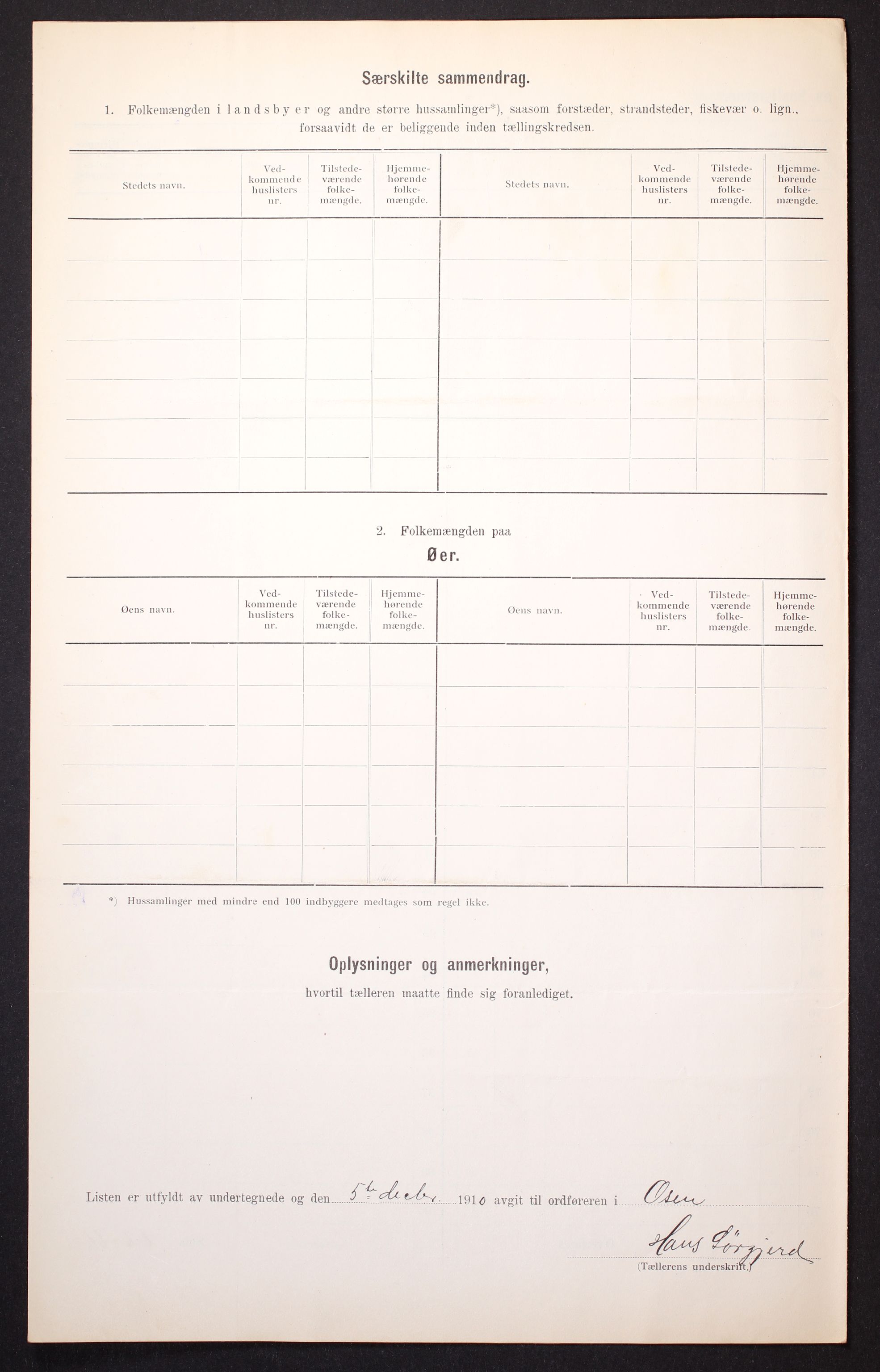 RA, 1910 census for Osen, 1910, p. 9