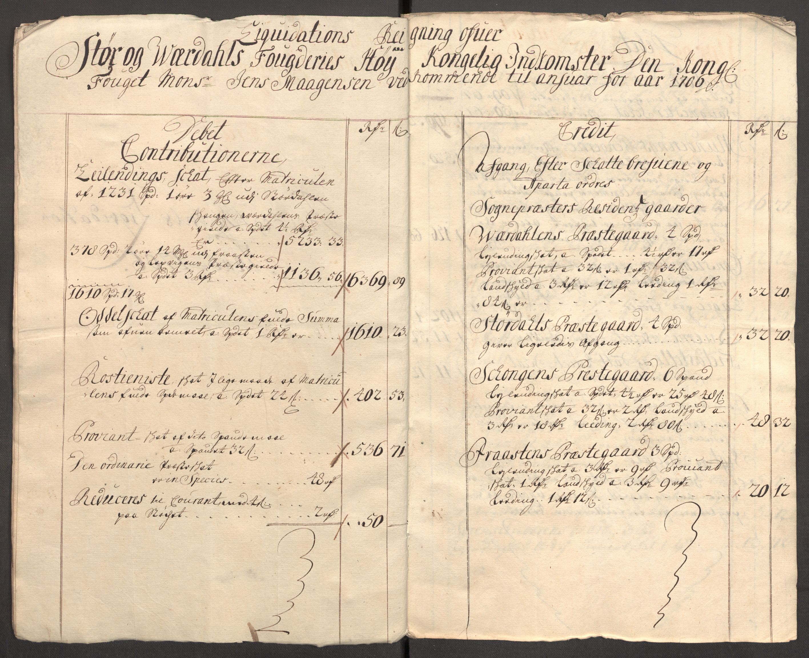 Rentekammeret inntil 1814, Reviderte regnskaper, Fogderegnskap, AV/RA-EA-4092/R62/L4196: Fogderegnskap Stjørdal og Verdal, 1705-1706, p. 299