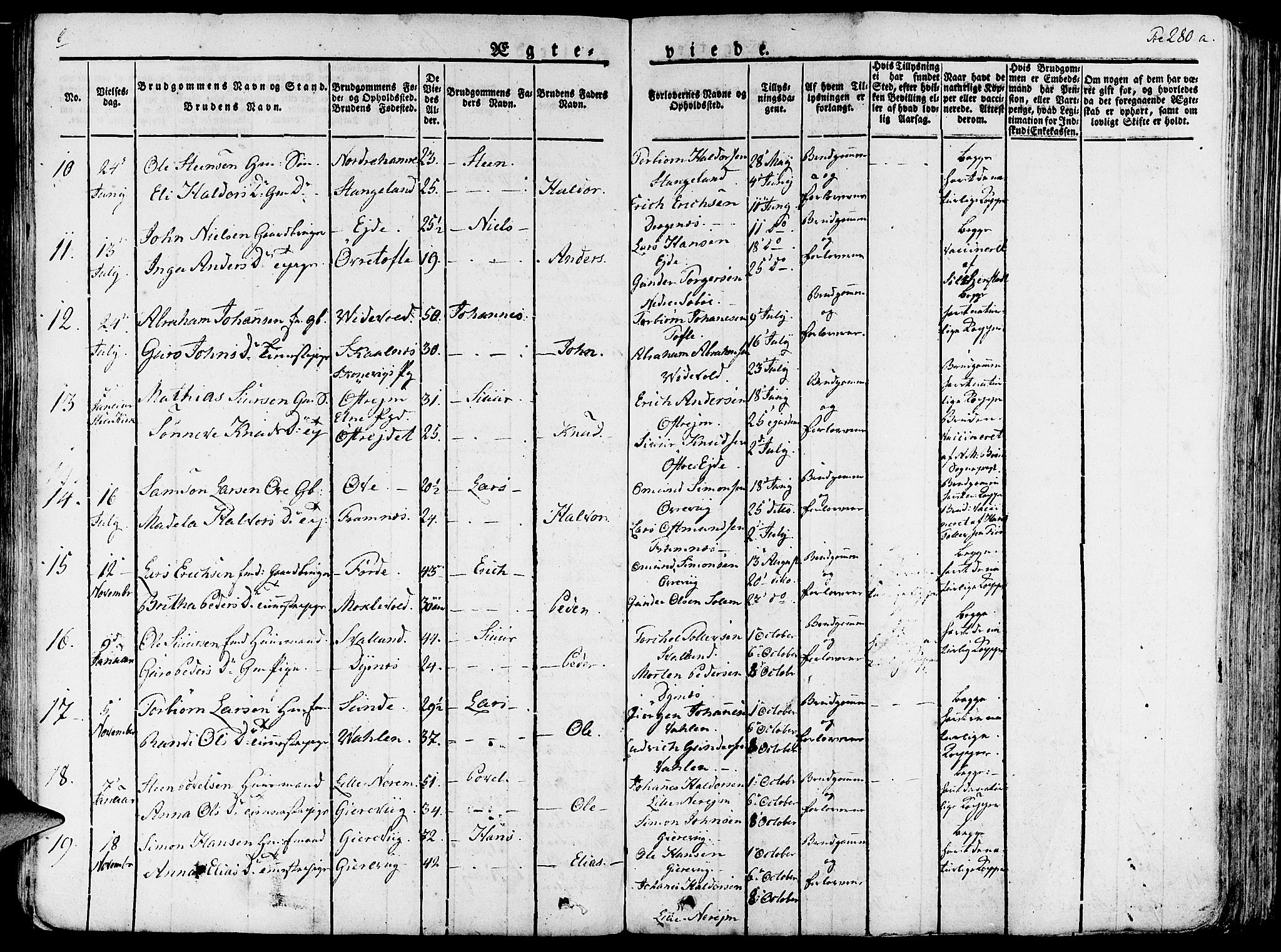 Fjelberg sokneprestembete, AV/SAB-A-75201/H/Haa: Parish register (official) no. A 5, 1822-1834, p. 280