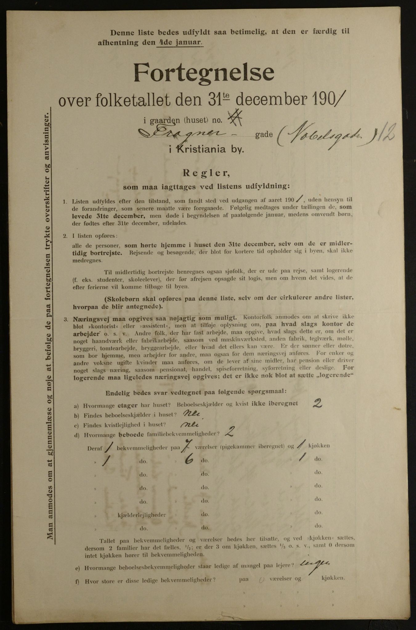 OBA, Municipal Census 1901 for Kristiania, 1901, p. 10931