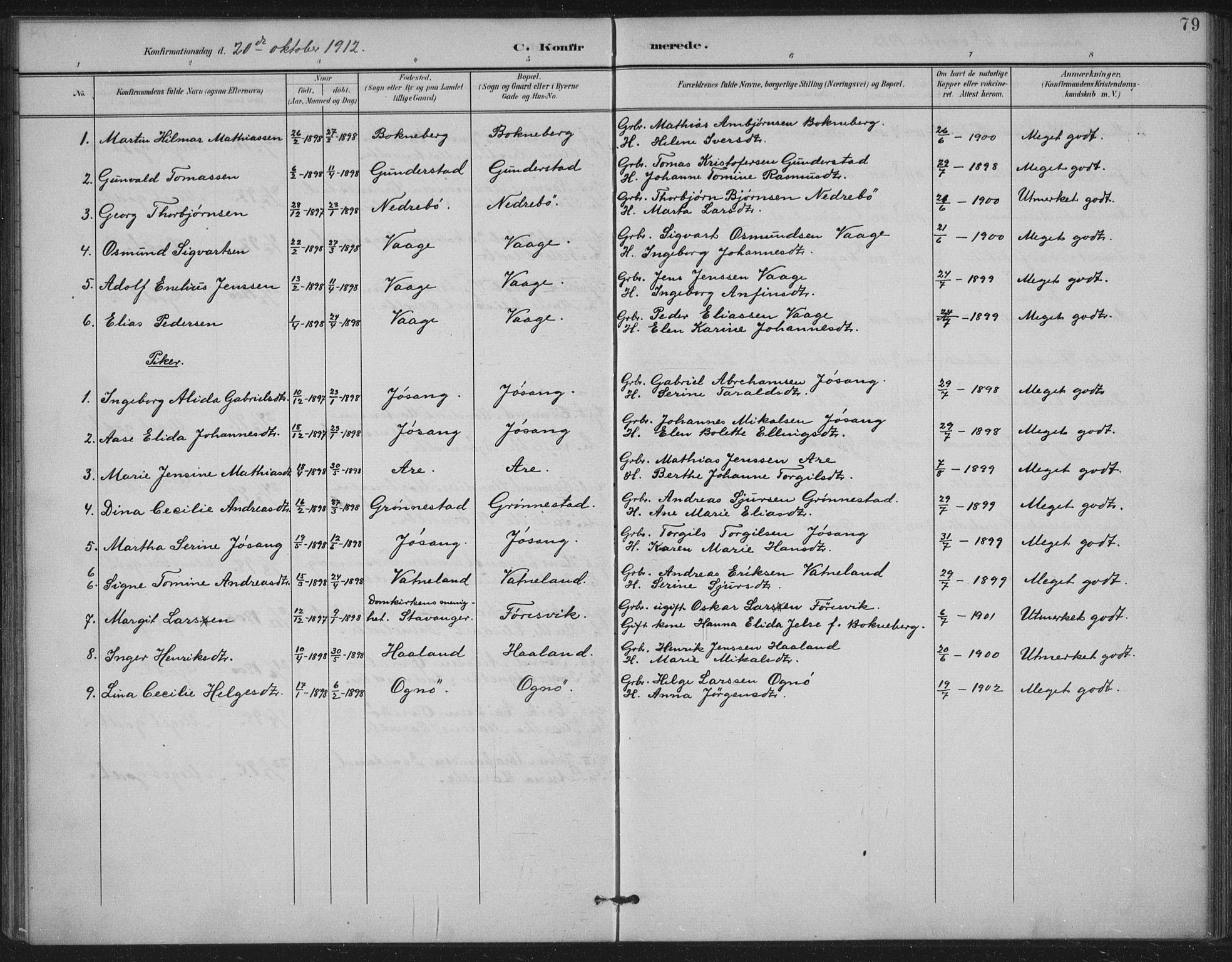 Tysvær sokneprestkontor, AV/SAST-A -101864/H/Ha/Haa/L0009: Parish register (official) no. A 9, 1898-1925, p. 79