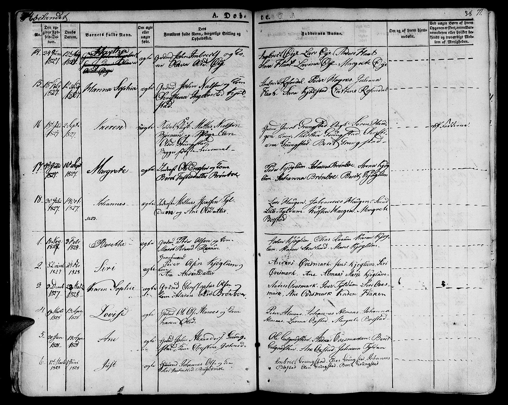 Ministerialprotokoller, klokkerbøker og fødselsregistre - Nord-Trøndelag, SAT/A-1458/758/L0510: Parish register (official) no. 758A01 /2, 1821-1841, p. 38