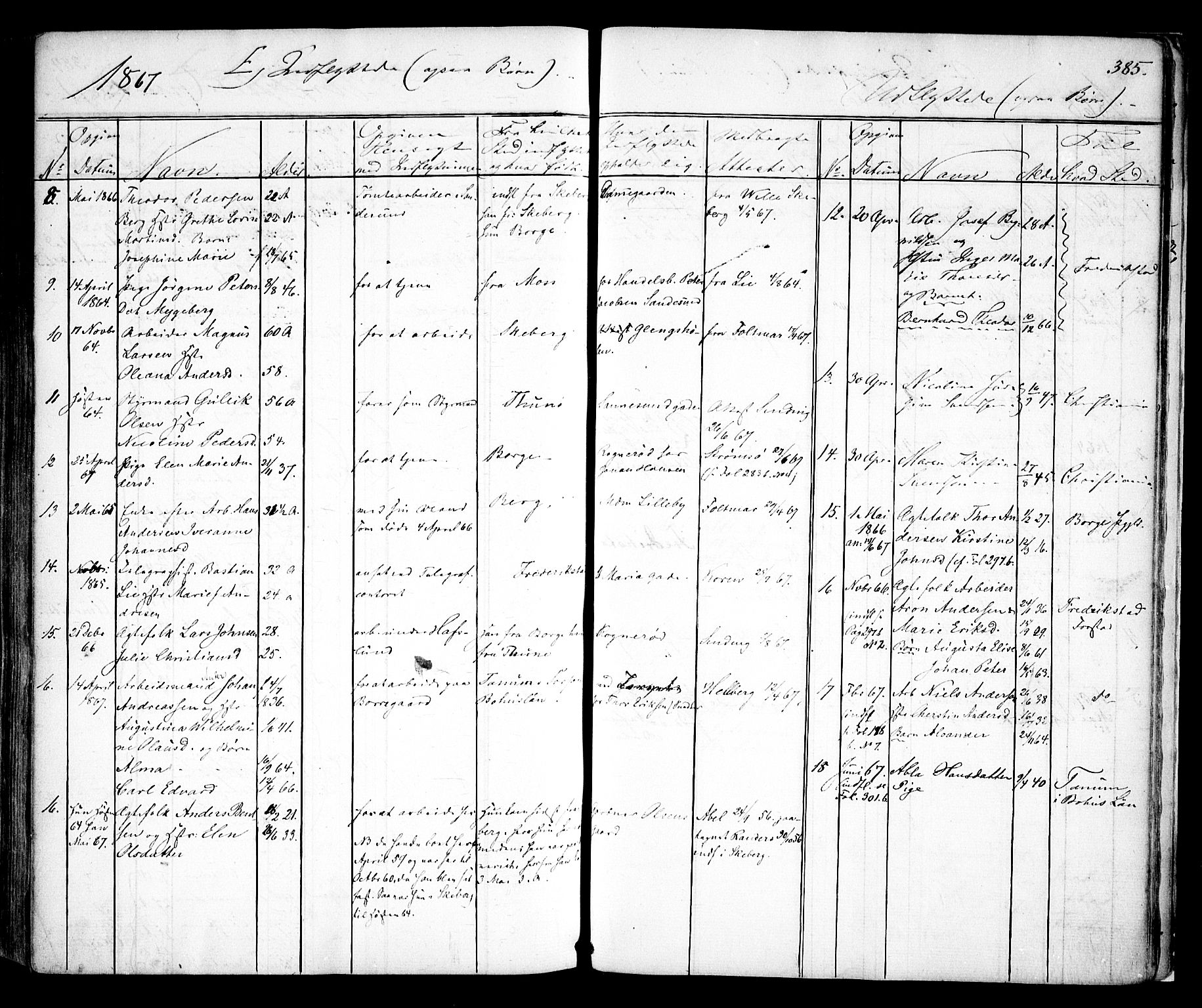 Sarpsborg prestekontor Kirkebøker, SAO/A-2006/F/Fa/L0001: Parish register (official) no. 1, 1859-1868, p. 385