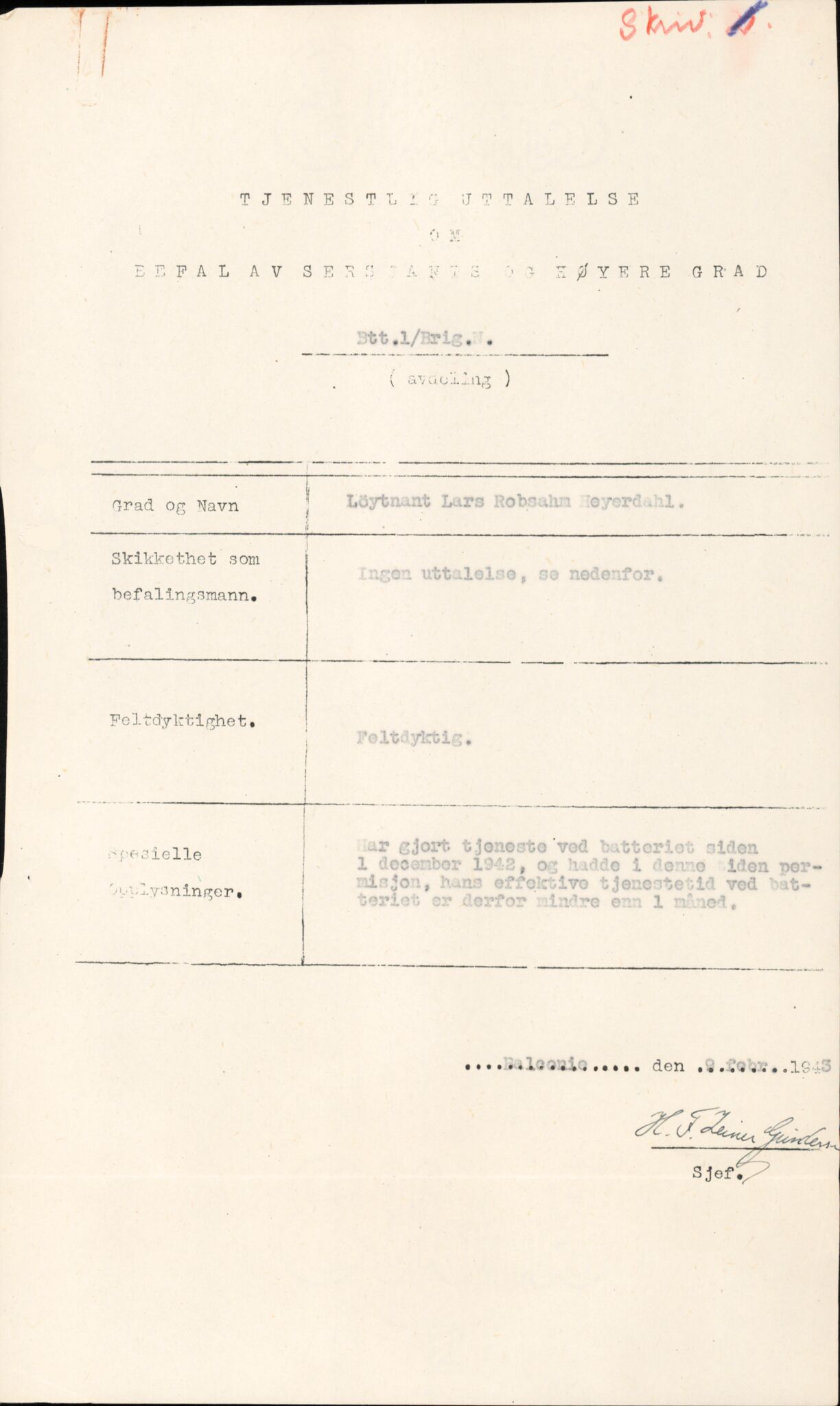 Forsvaret, Forsvarets overkommando/Luftforsvarsstaben, RA/RAFA-4079/P/Pa/L0029: Personellpapirer, 1912, p. 535