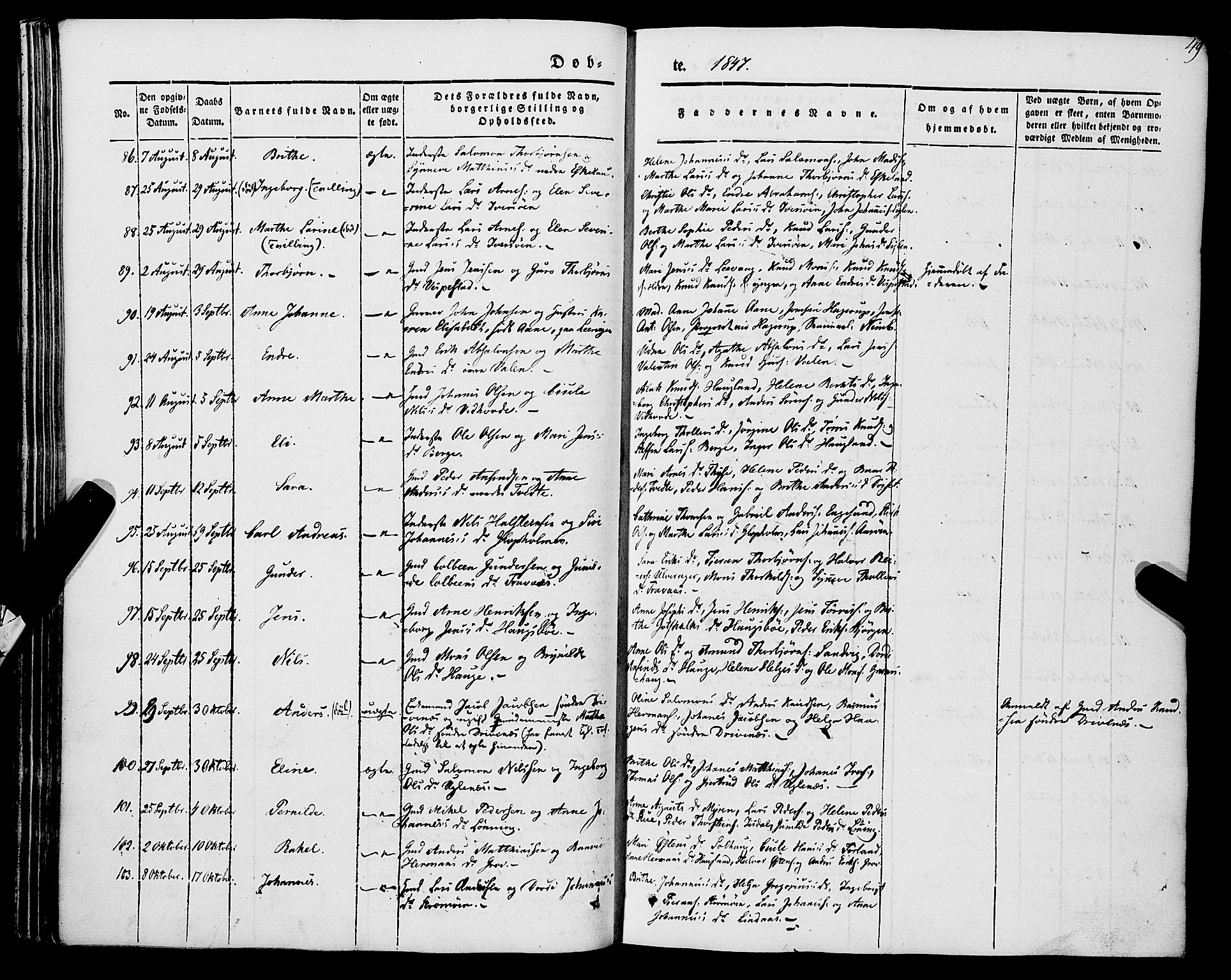 Stord sokneprestembete, SAB/A-78201/H/Haa: Parish register (official) no. A 7, 1841-1861, p. 49