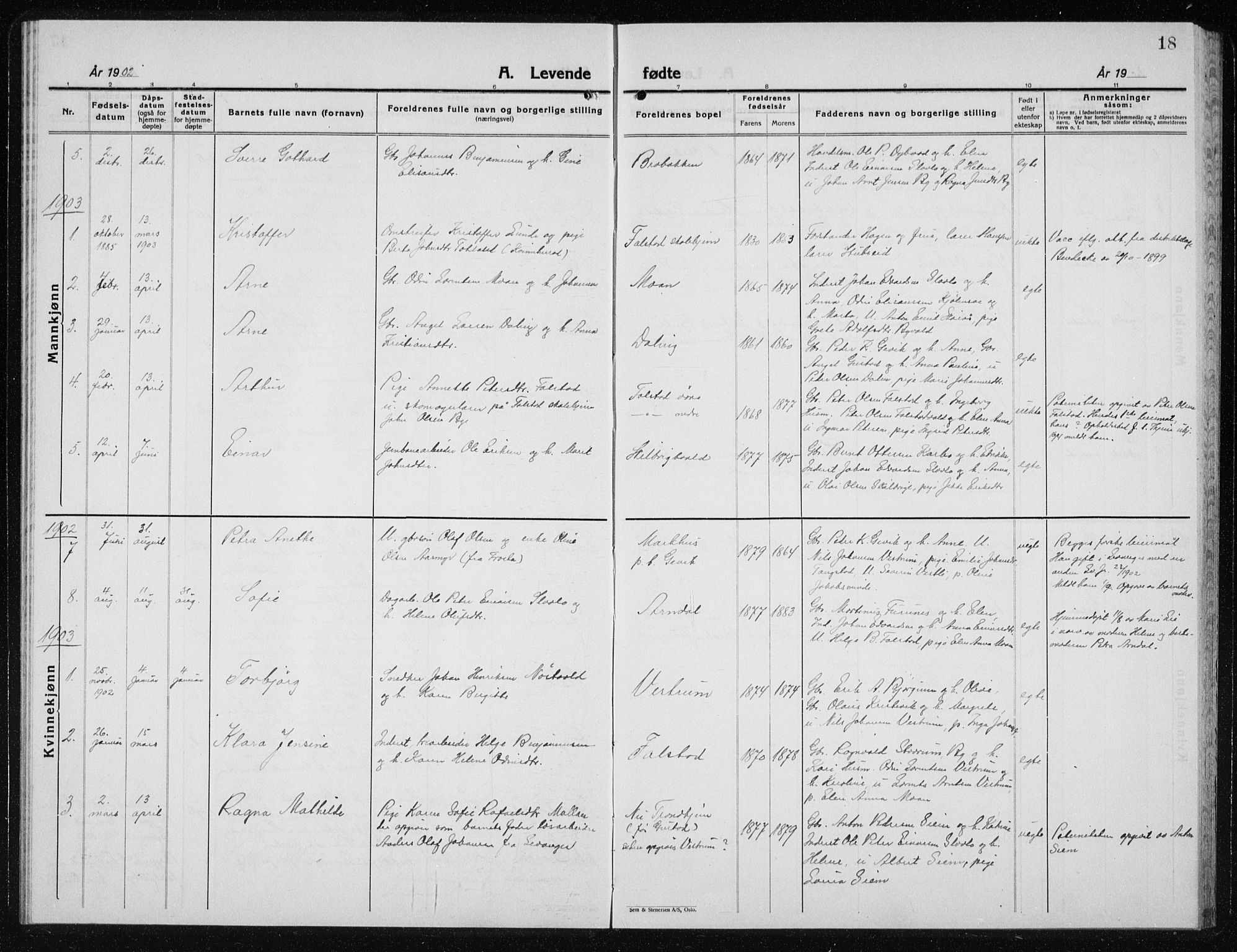 Ministerialprotokoller, klokkerbøker og fødselsregistre - Nord-Trøndelag, SAT/A-1458/719/L0180: Parish register (copy) no. 719C01, 1878-1940, p. 18