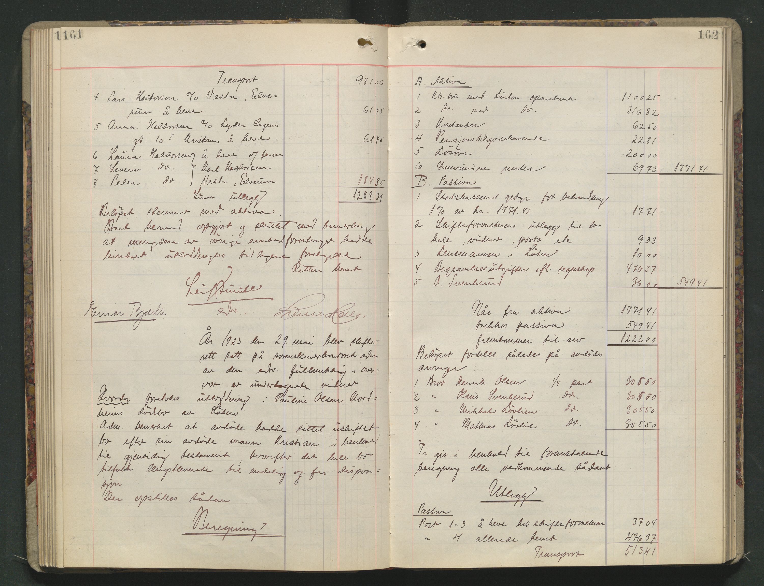 Sør-Hedmark sorenskriveri, SAH/TING-014/J/Ja/Jad/L0005: Skifteutlodningsprotokoll - landet, 1919-1925, p. 161-162